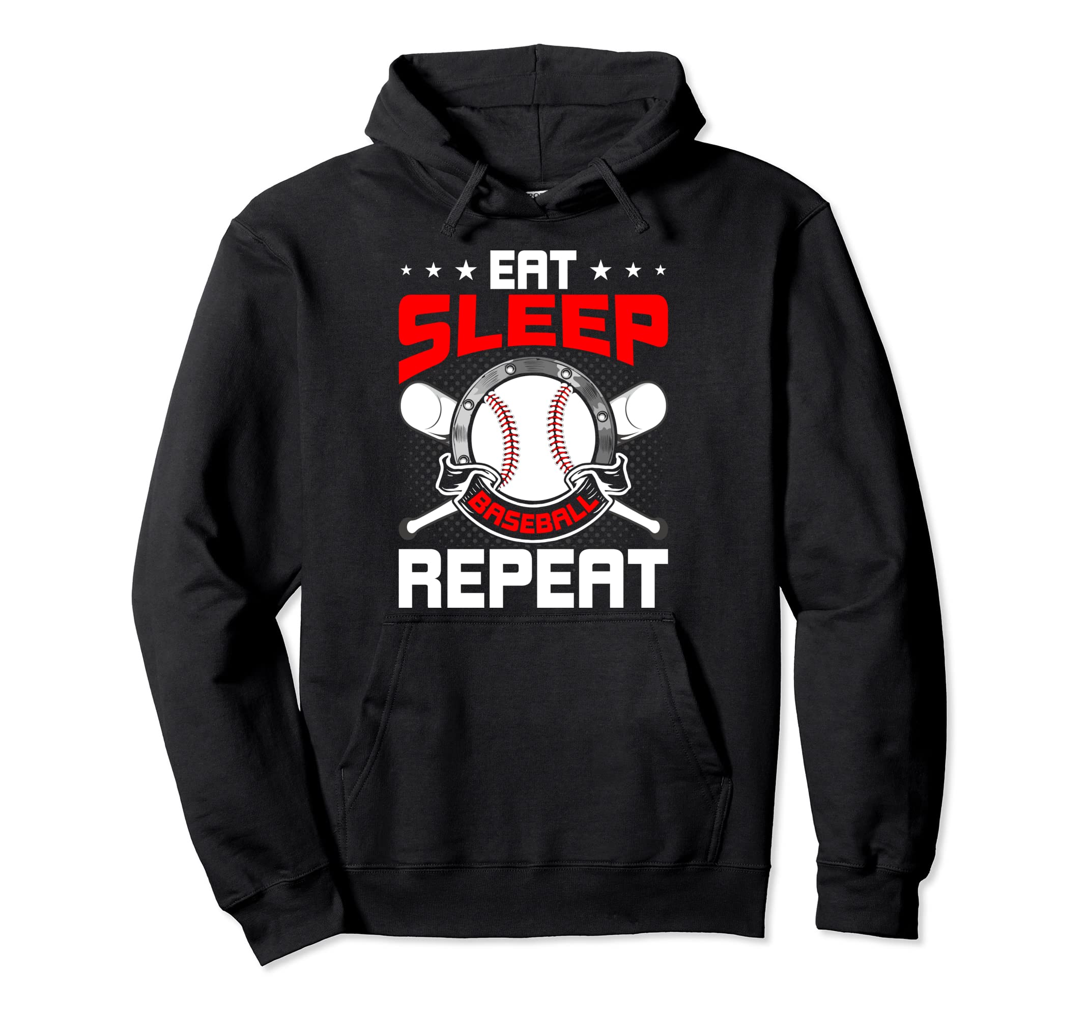 Eat Sleep Baseball Repeat Baseball Hoodie - Casual Everyday Wear Men Women - T-Shirt, Sweatshirt, Hoodie