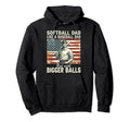 Softball Dad Like Baseball Dad But Hoodie - Fun Novelty Design Men Women - T-Shirt, Sweatshirt, Hoodie