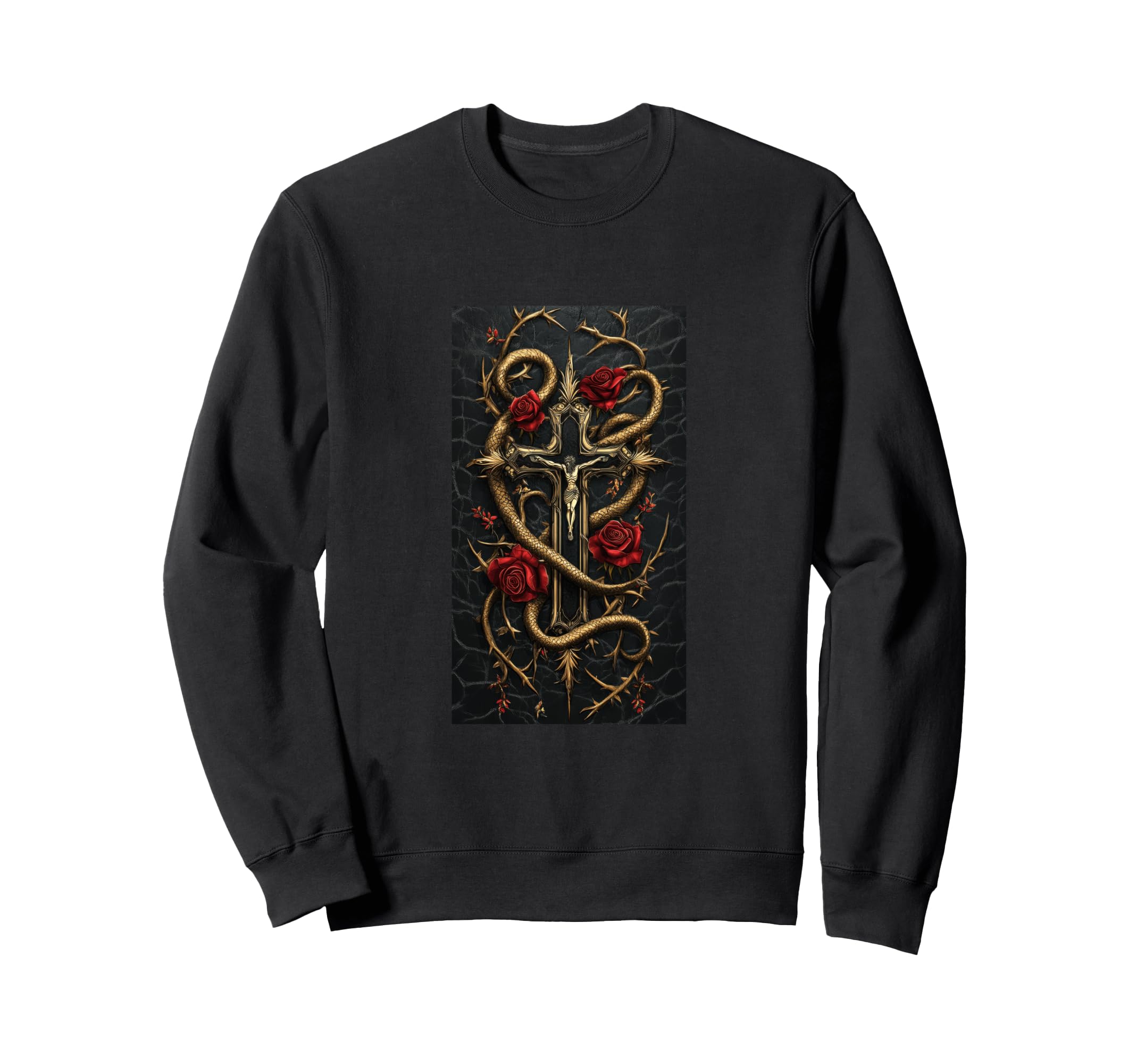 Gothic Cross Grunge Aesthetic Y2K Sweatshirt - Custom Art Print Men Women - T-Shirt, Sweatshirt, Hoodie