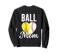 Womens Ball Mom Baseball Softball Sweatshirt - Custom Art Print for Adults - T-Shirt, Sweatshirt, Hoodie
