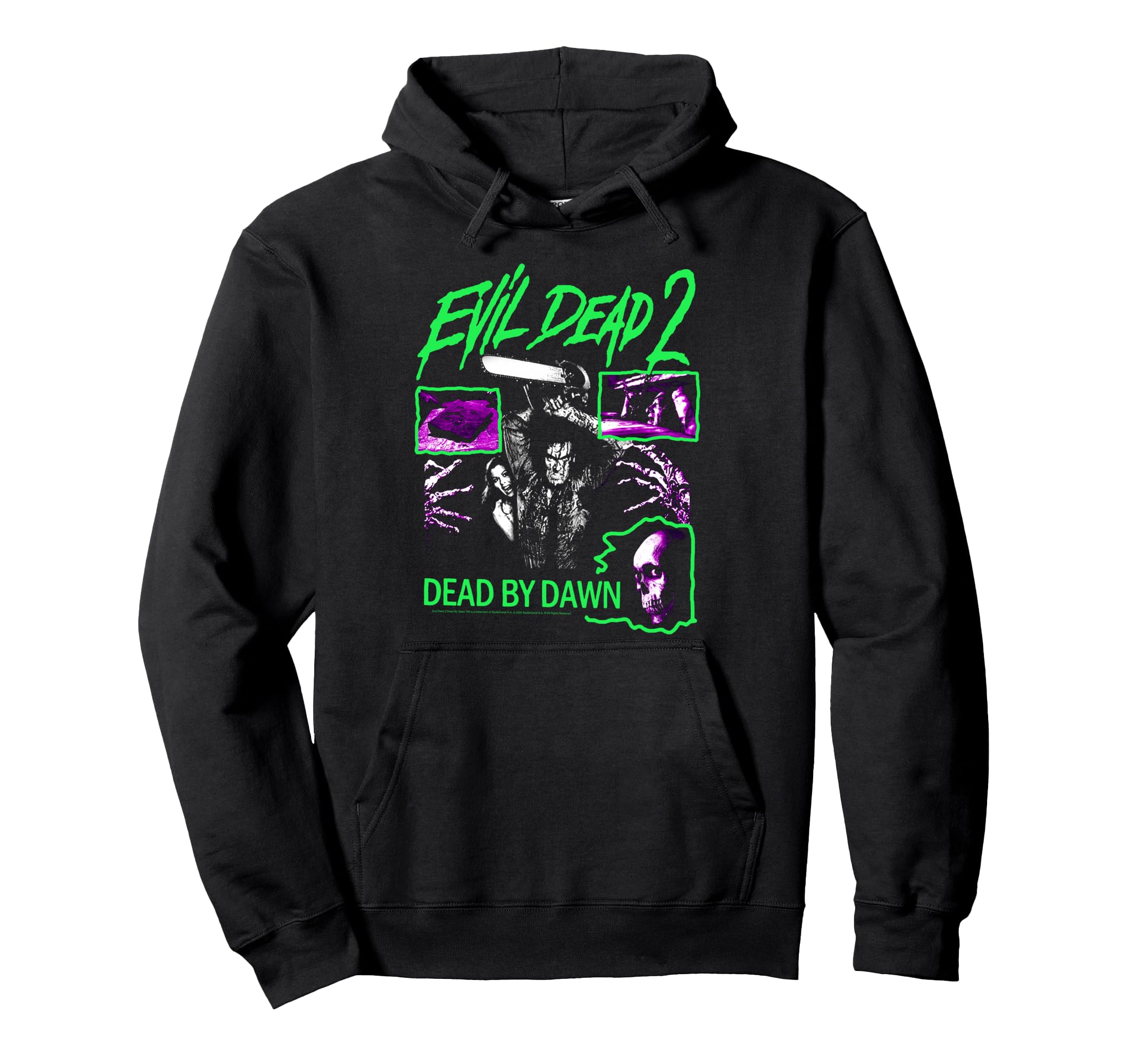 Evil Dead 2 Dead Dawn Neon Collage Hoodie - Custom Art Print for Adults - T-Shirt, Sweatshirt, Hoodie