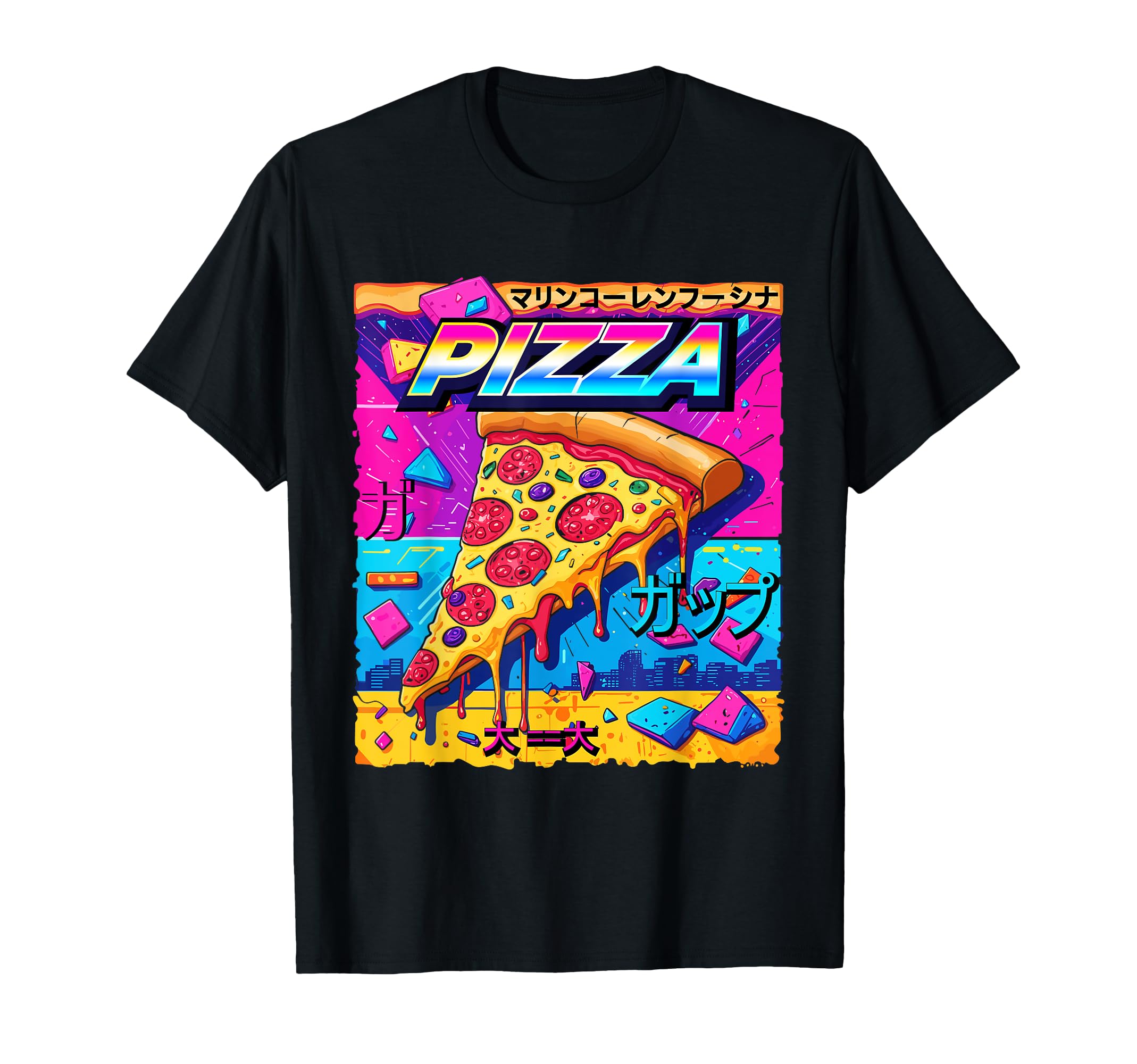 Pizza Japanese Vaporwave Aesthetic T-Shirt - Fun Novelty Design Unisex - T-Shirt, Sweatshirt, Hoodie