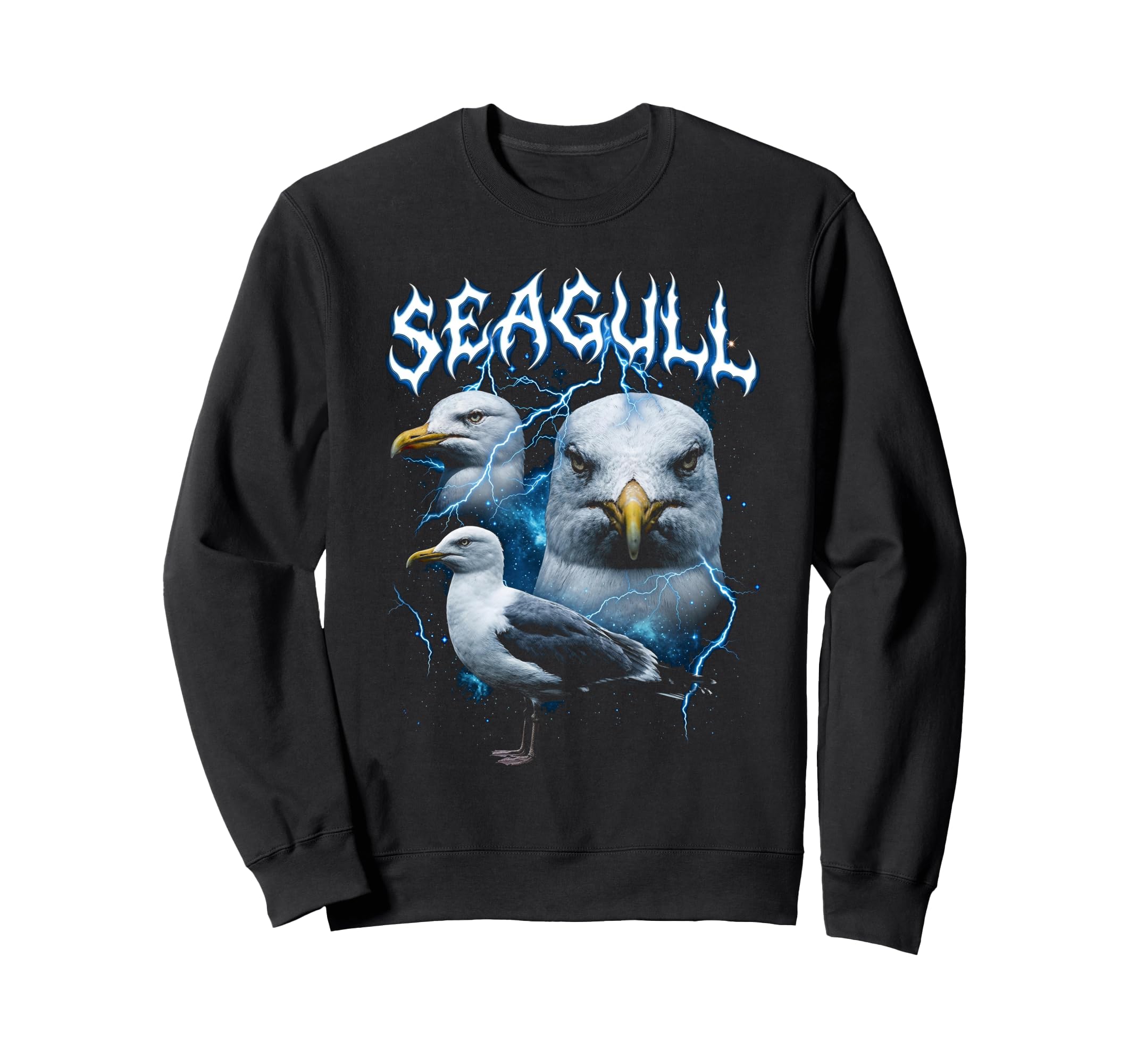 Seagull 90S Heavy Metal Seagull Sweatshirt - Fun Novelty Design Men Women - T-Shirt, Sweatshirt, Hoodie