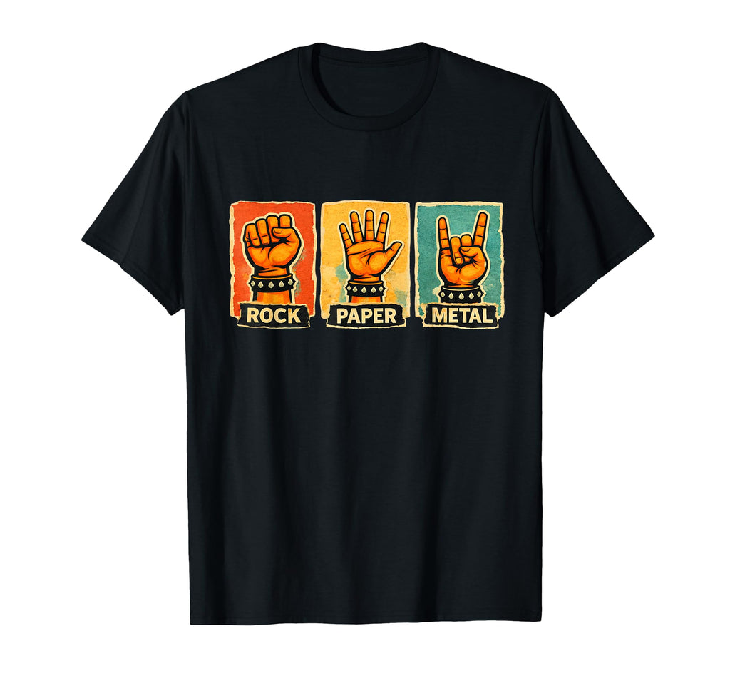 Funny Rock Paper Metal Music Lovers T-Shirt - Novelty Apparel Men Women - T-Shirt, Sweatshirt, Hoodie