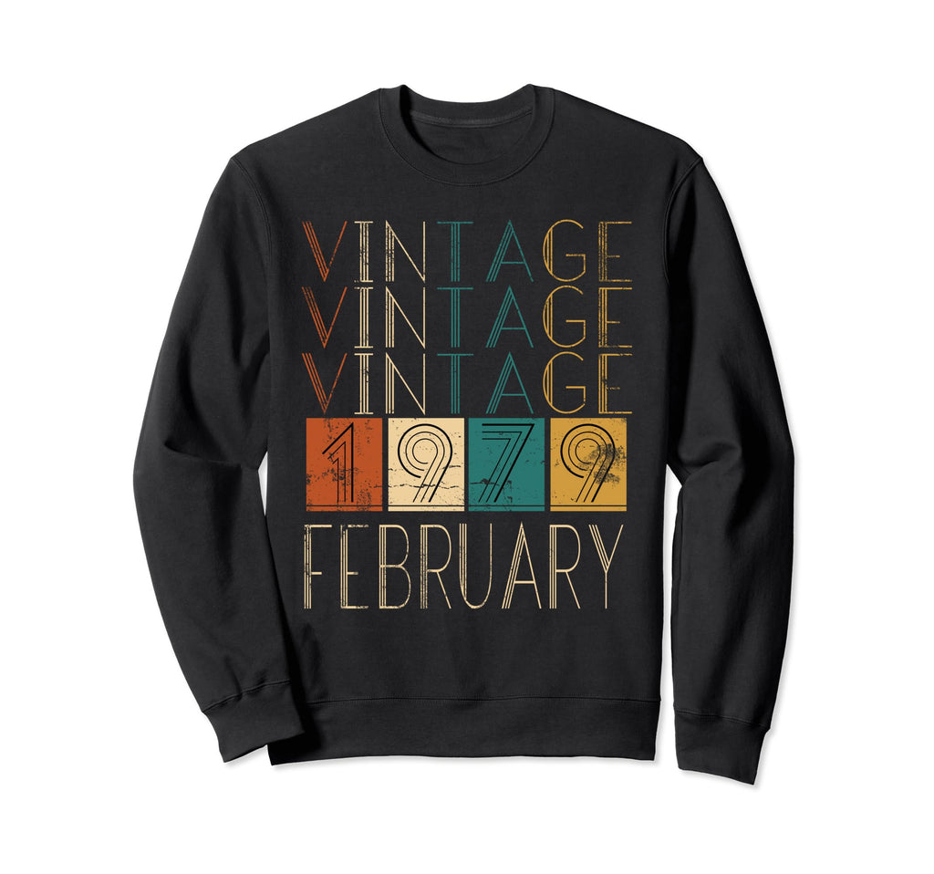 Distressed February 1979 Sweatshirt - Custom Art Print Men Women - T-Shirt, Sweatshirt, Hoodie