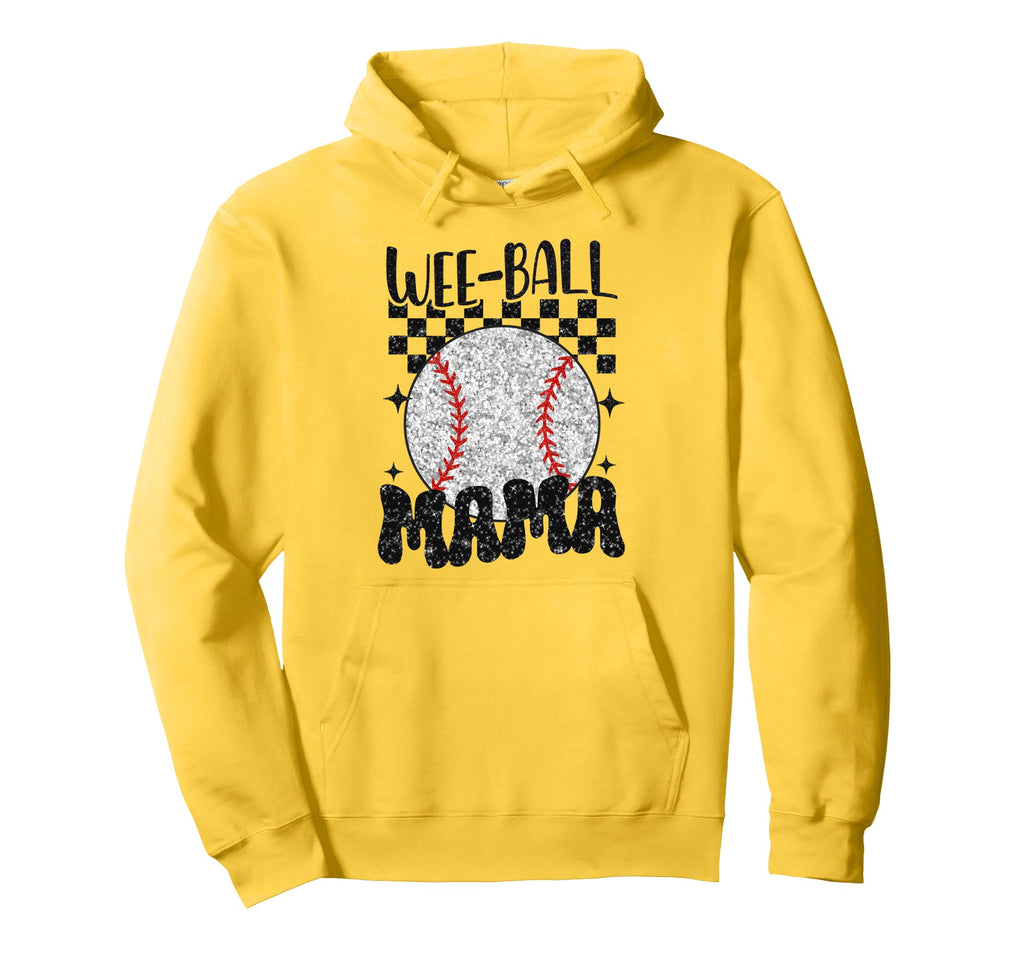 Wee Ball Mama Leopard Baseball Player Mom Hoodie - Unique Graphic Unisex - T-Shirt, Sweatshirt, Hoodie