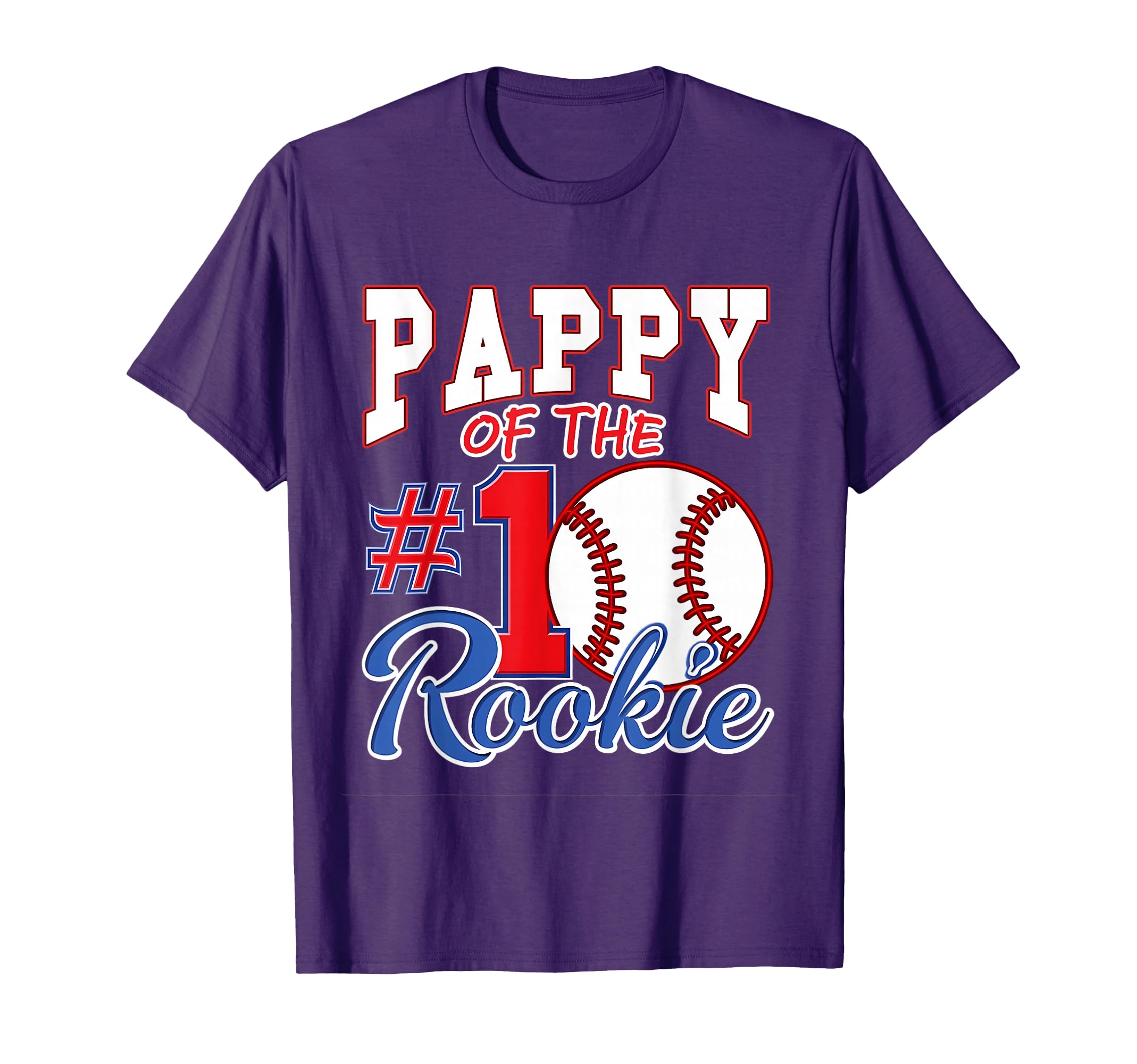 Grandpa Pappy Number 1 Rookie Baseball T-Shirt - Novelty Apparel for Adults - T-Shirt, Sweatshirt, Hoodie