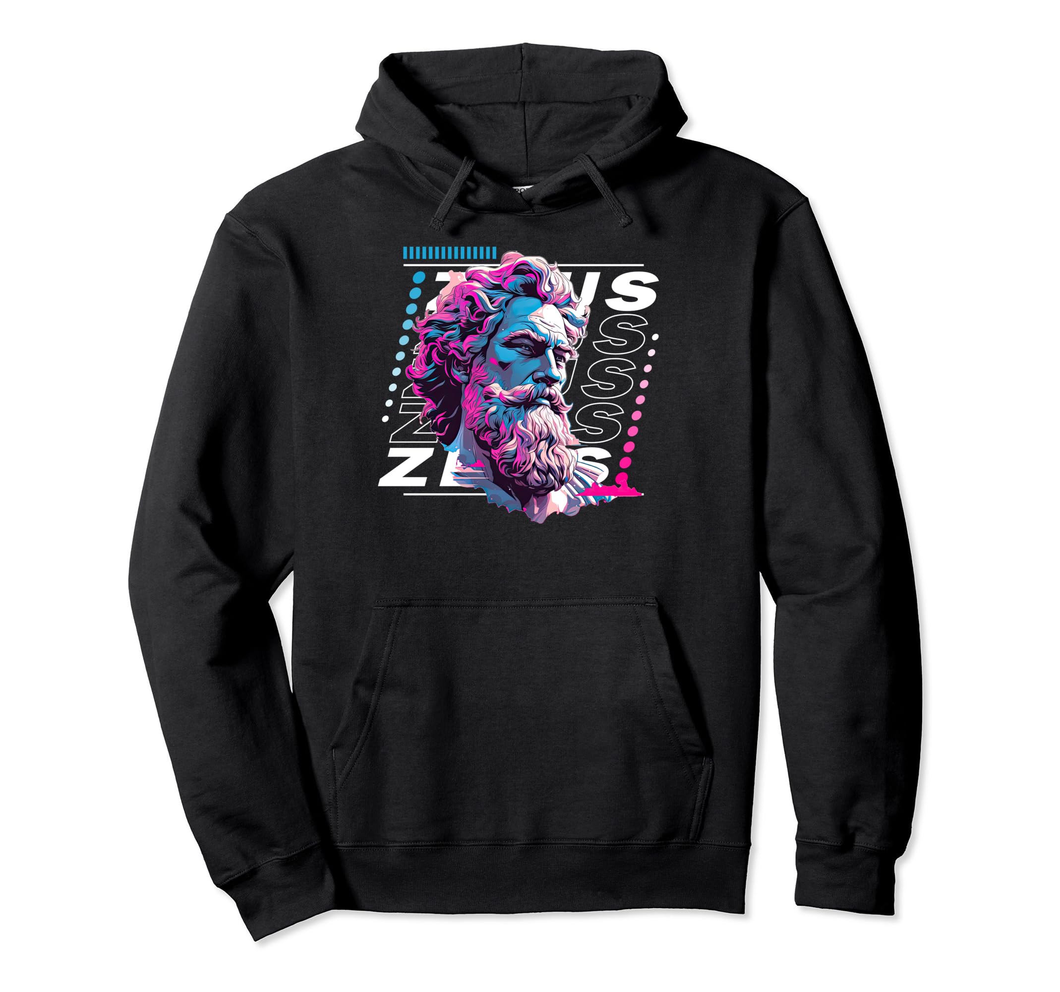 Zeus Greek God Vaporwave Greece Hoodie - Minimalist Print for Adults - T-Shirt, Sweatshirt, Hoodie
