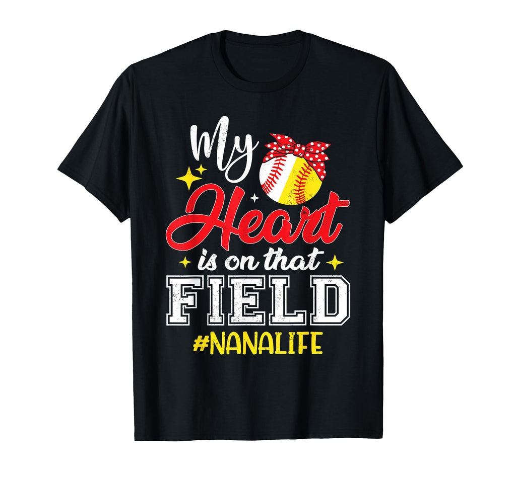My Heart Is That Field Softball T-Shirt - Unique Graphic Men Women - T-Shirt, Sweatshirt, Hoodie