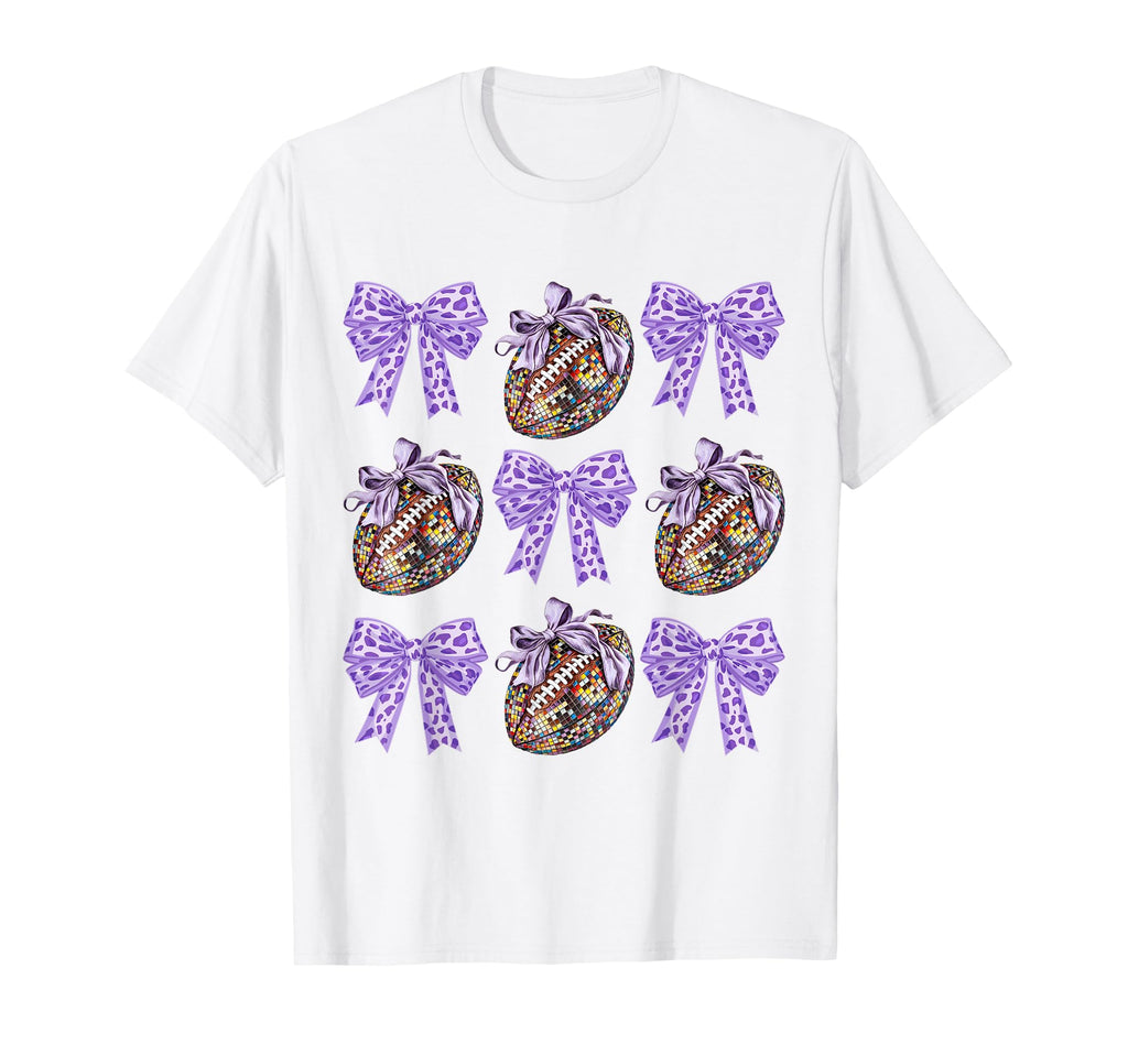 Bow Coquette Football Disco Ball T-Shirt - Custom Art Print for Adults - T-Shirt, Sweatshirt, Hoodie