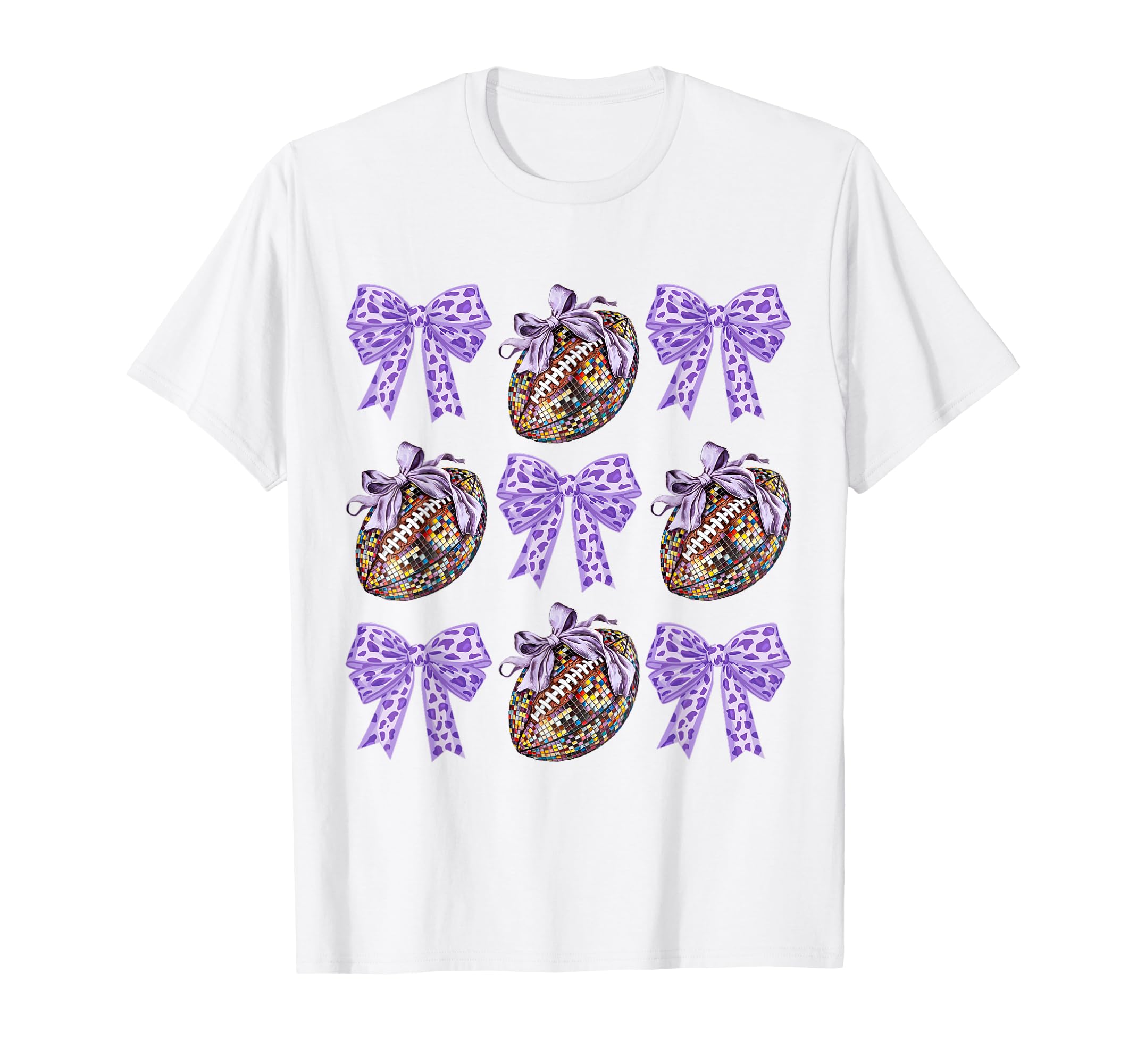 Bow Coquette Football Disco Ball T-Shirt - Custom Art Print for Adults - T-Shirt, Sweatshirt, Hoodie