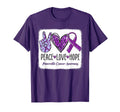 Peace Love Hope Ribbon Purple T-Shirt - Streetwear Style Men Women - T-Shirt, Sweatshirt, Hoodie