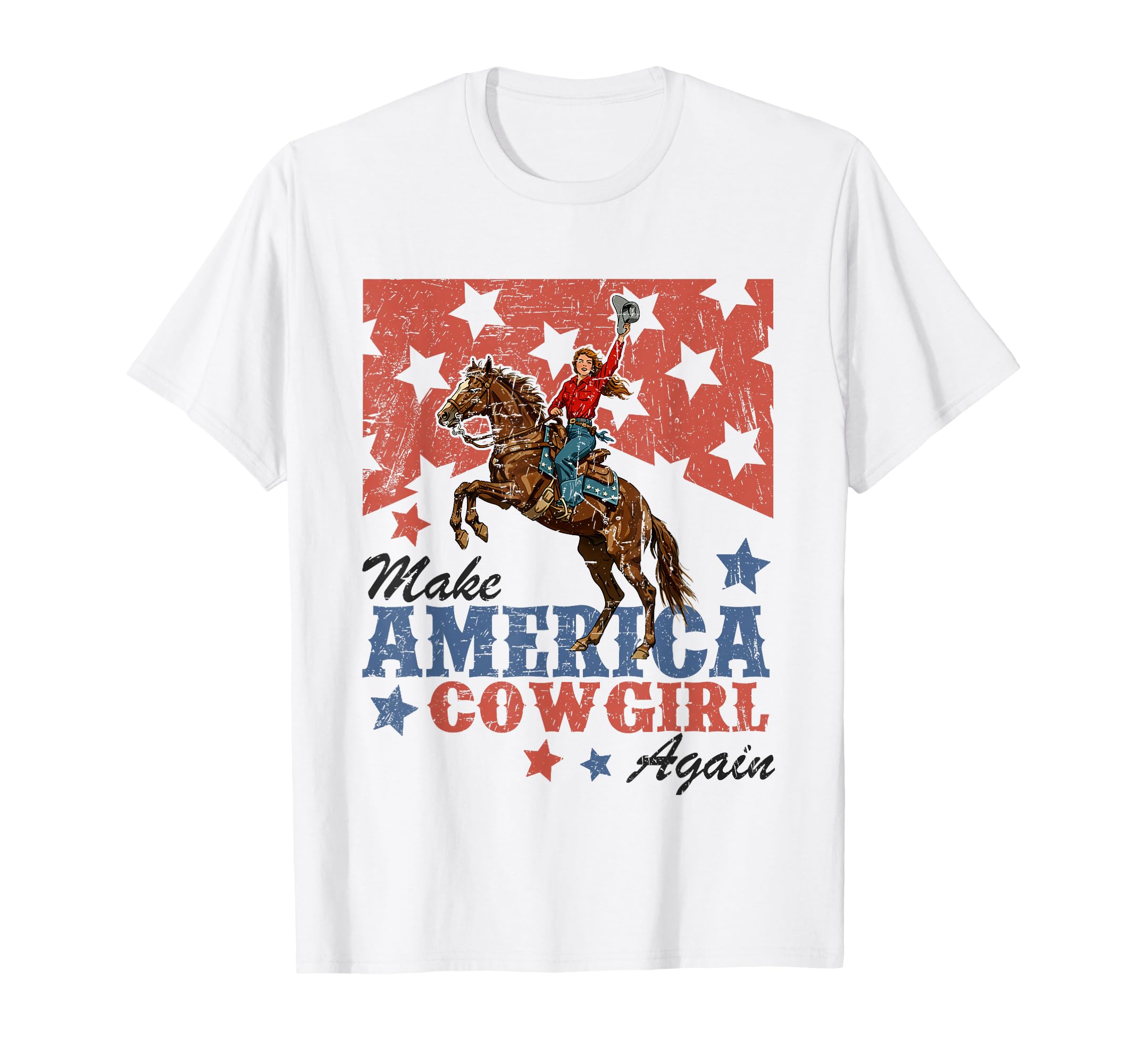 Make America Cowgirl Cowboy Again T-Shirt - Custom Art Print for Adults - T-Shirt, Sweatshirt, Hoodie