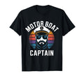 Motor Boat Captain Sunset Nautical T-Shirt - Minimalist Print Unisex - T-Shirt, Sweatshirt, Hoodie