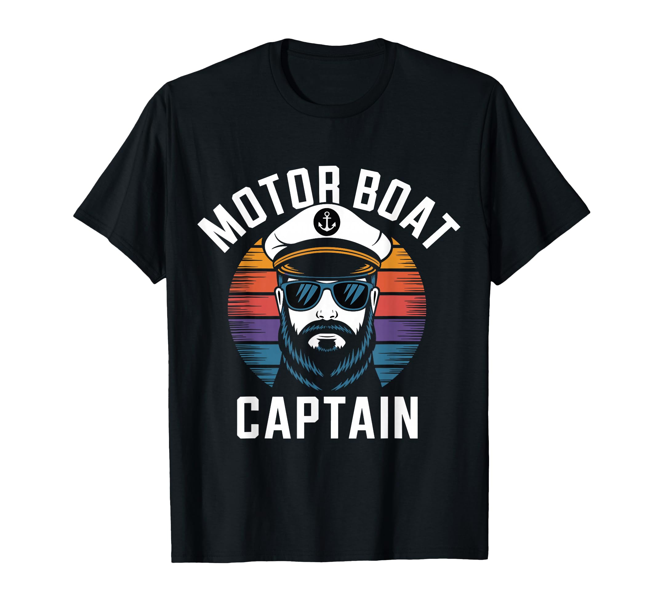 Motor Boat Captain Sunset Nautical T-Shirt - Minimalist Print Unisex - T-Shirt, Sweatshirt, Hoodie