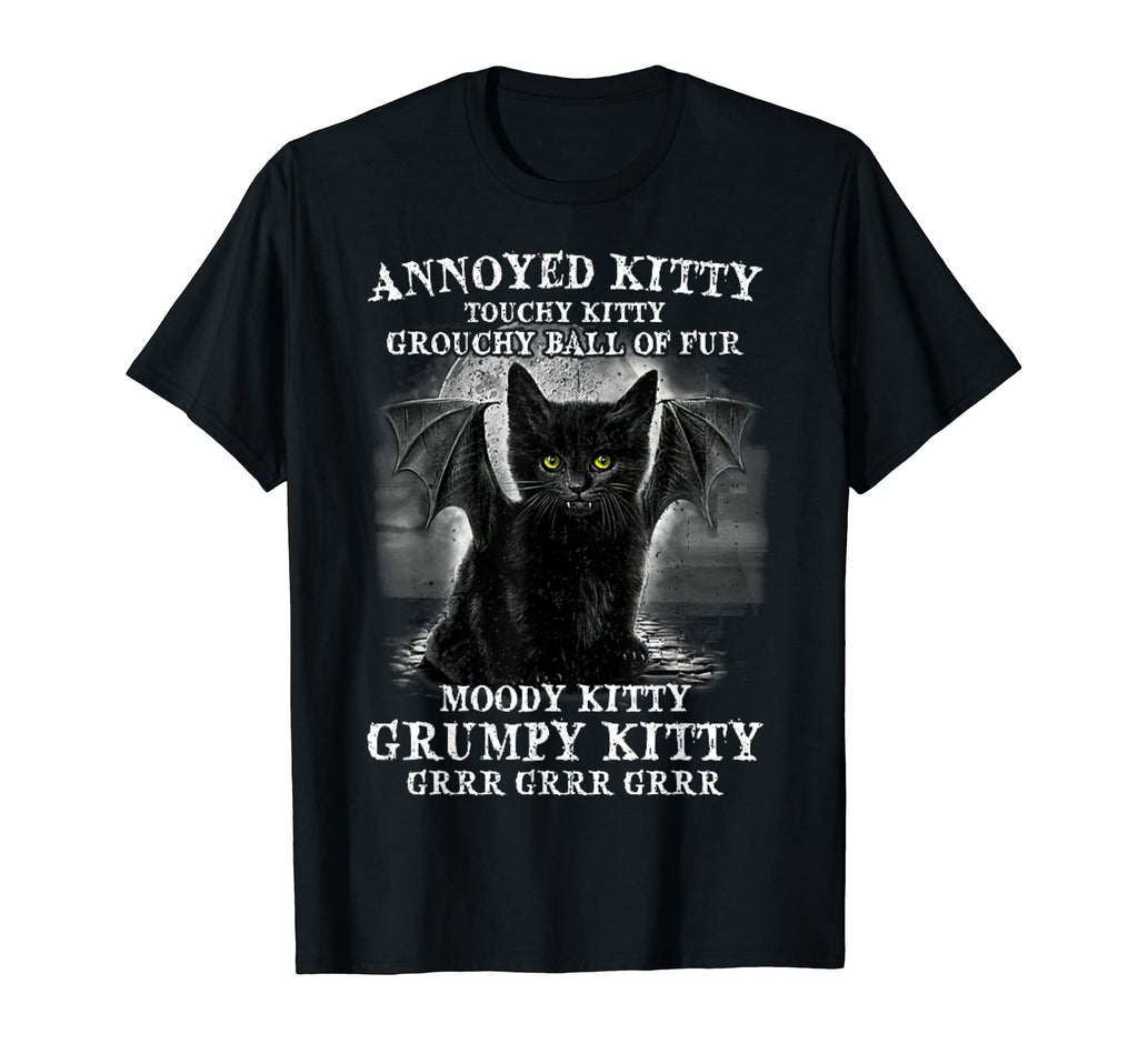 Cat Bat Annoyed Kitty Touchy Kitty T-Shirt - Custom Art Print Men Women - T-Shirt, Sweatshirt, Hoodie