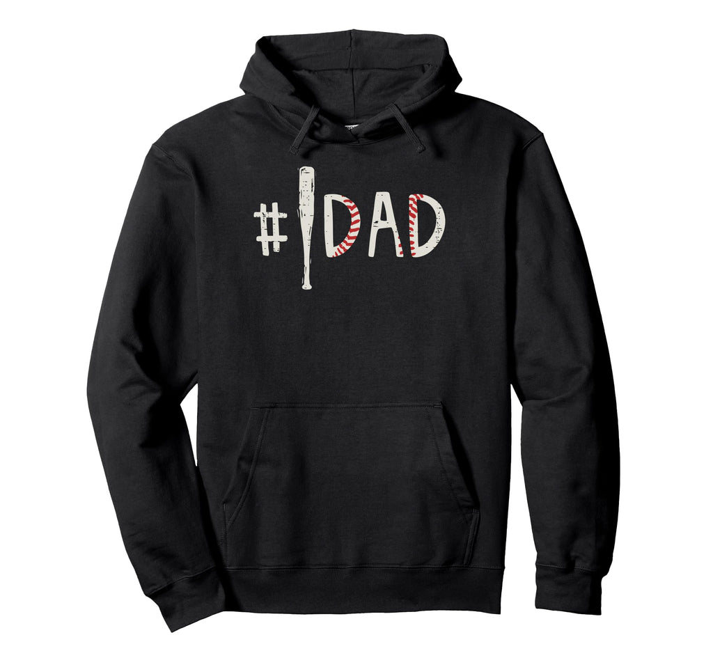 Hashtag Baseball Bat Dad Fathers Day Hoodie - Minimalist Print Men Women - T-Shirt, Sweatshirt, Hoodie