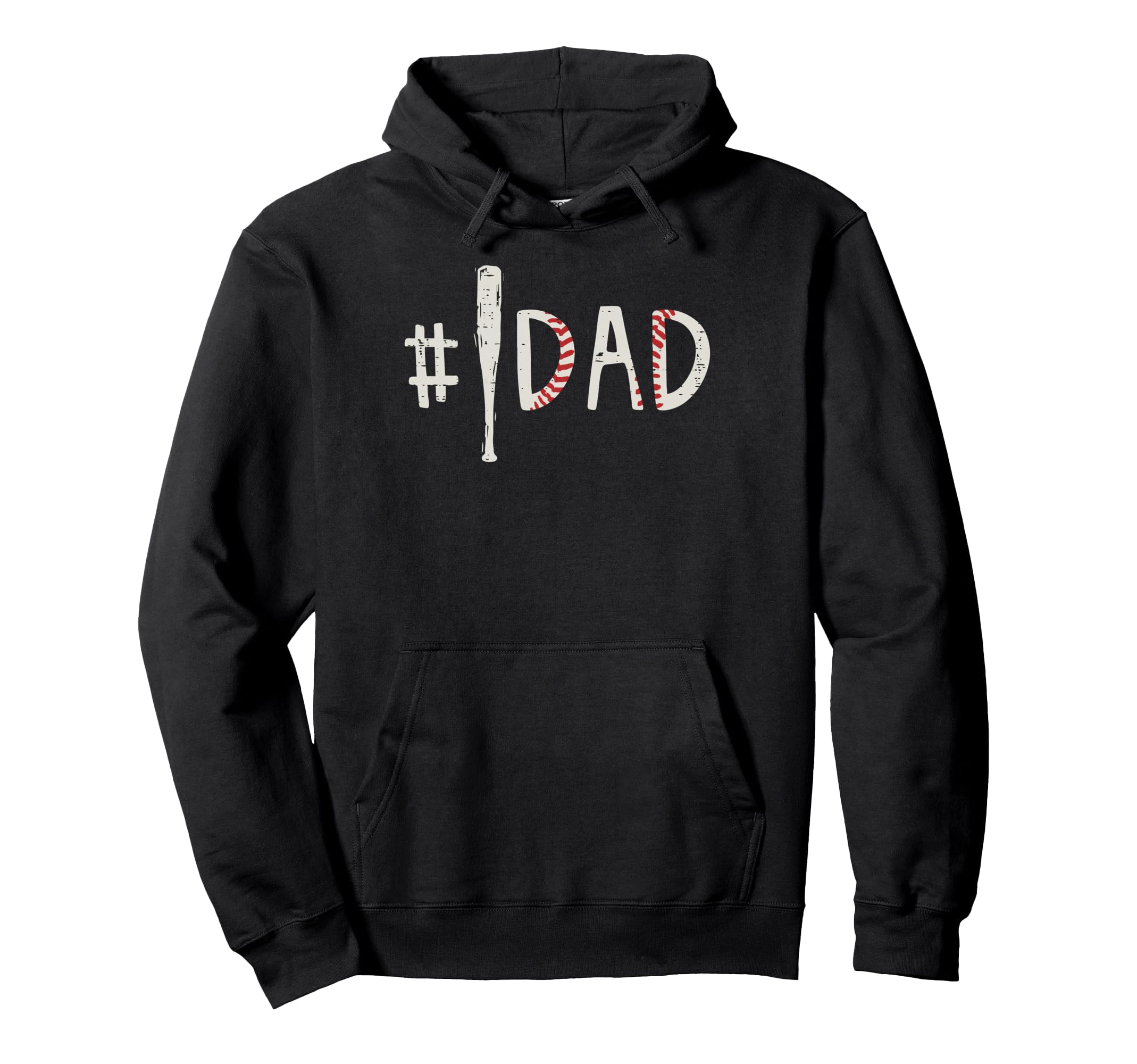 Hashtag Baseball Bat Dad Fathers Day Hoodie - Minimalist Print Men Women - T-Shirt, Sweatshirt, Hoodie