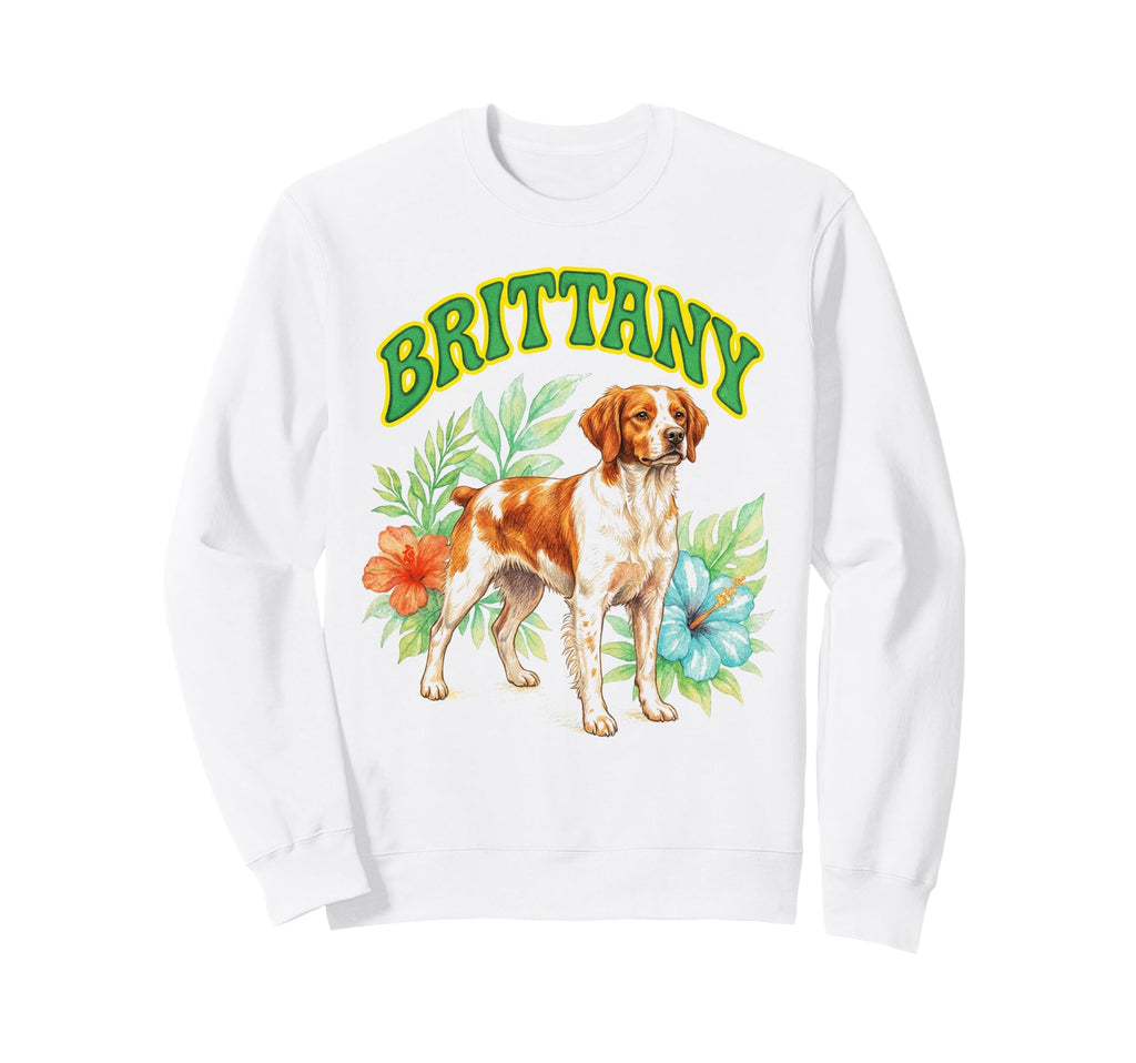 Brittany Groovy Floral Watercolor Boho Sweatshirt - Novelty Apparel Unisex - T-Shirt, Sweatshirt, Hoodie