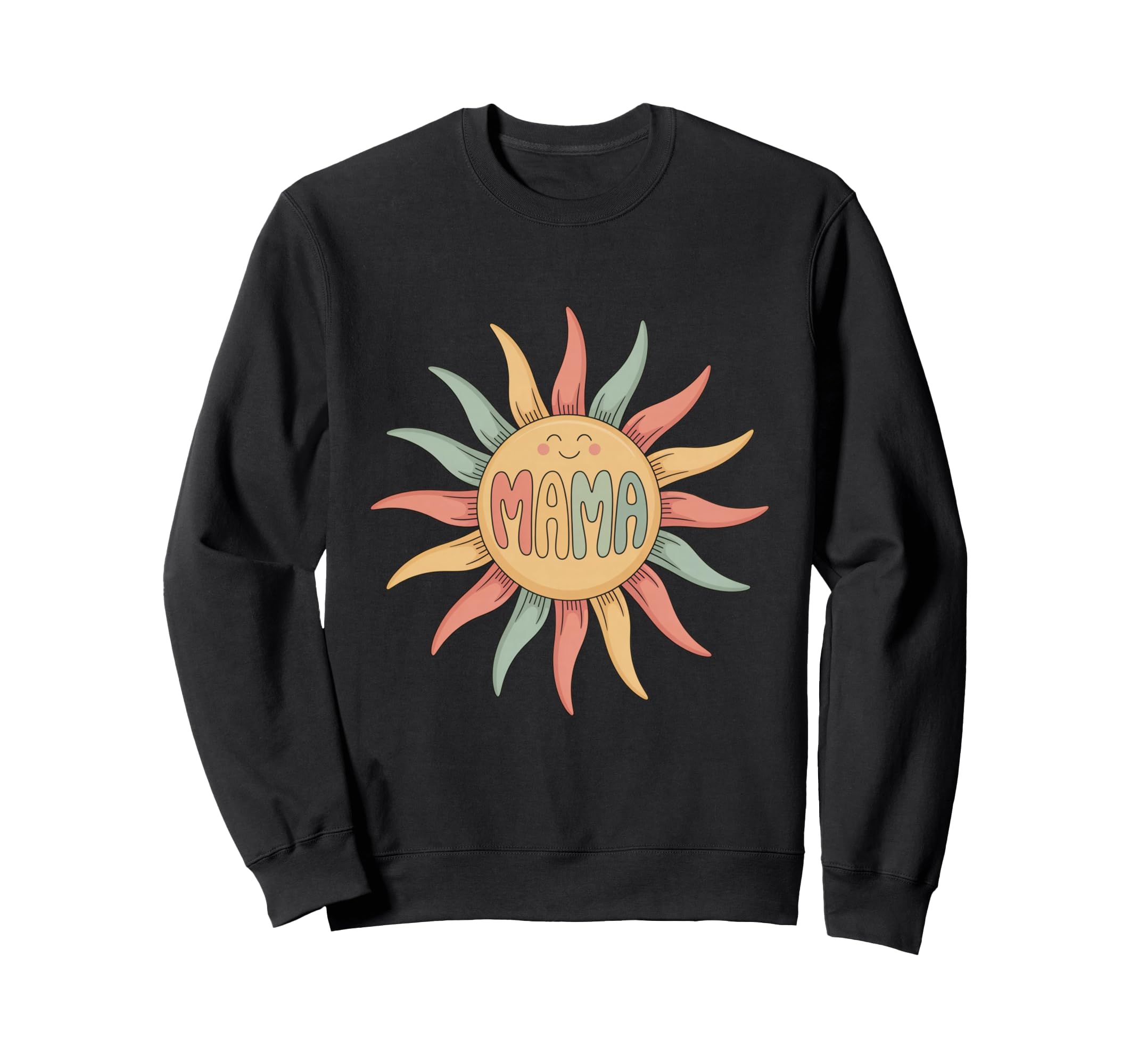 Happy Mama Sun Groovy Pastel Sweatshirt - Streetwear Style Men Women - T-Shirt, Sweatshirt, Hoodie