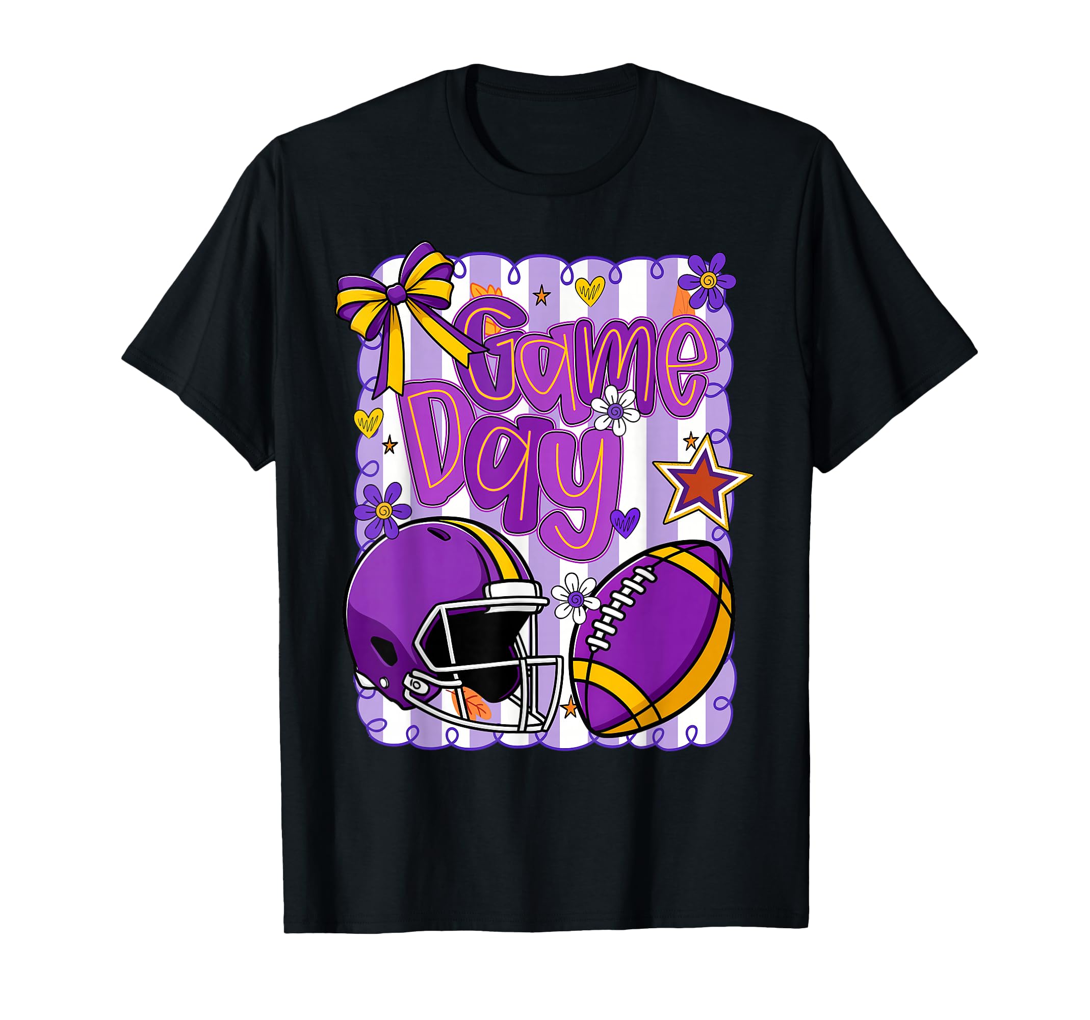Purple Gold Cheerleader Game Day T-Shirt - Unique Graphic Men Women - T-Shirt, Sweatshirt, Hoodie