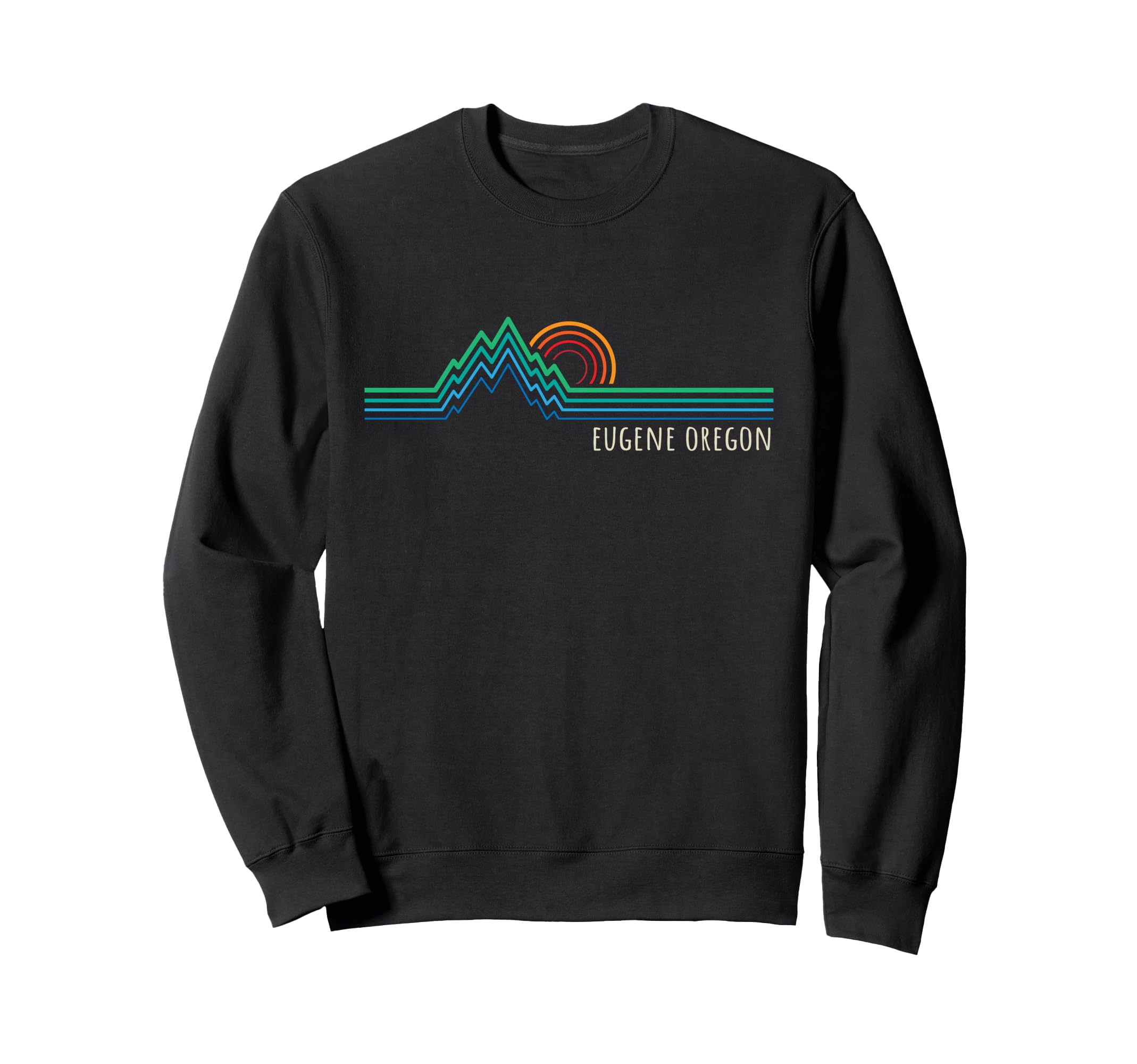 Eugene Oregon Usa Mountain Sunset Sweatshirt - Trendy Graphic Unisex - T-Shirt, Sweatshirt, Hoodie