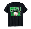 Baseball Mom Sports Green Black White T-Shirt - Unique Graphic Unisex - T-Shirt, Sweatshirt, Hoodie