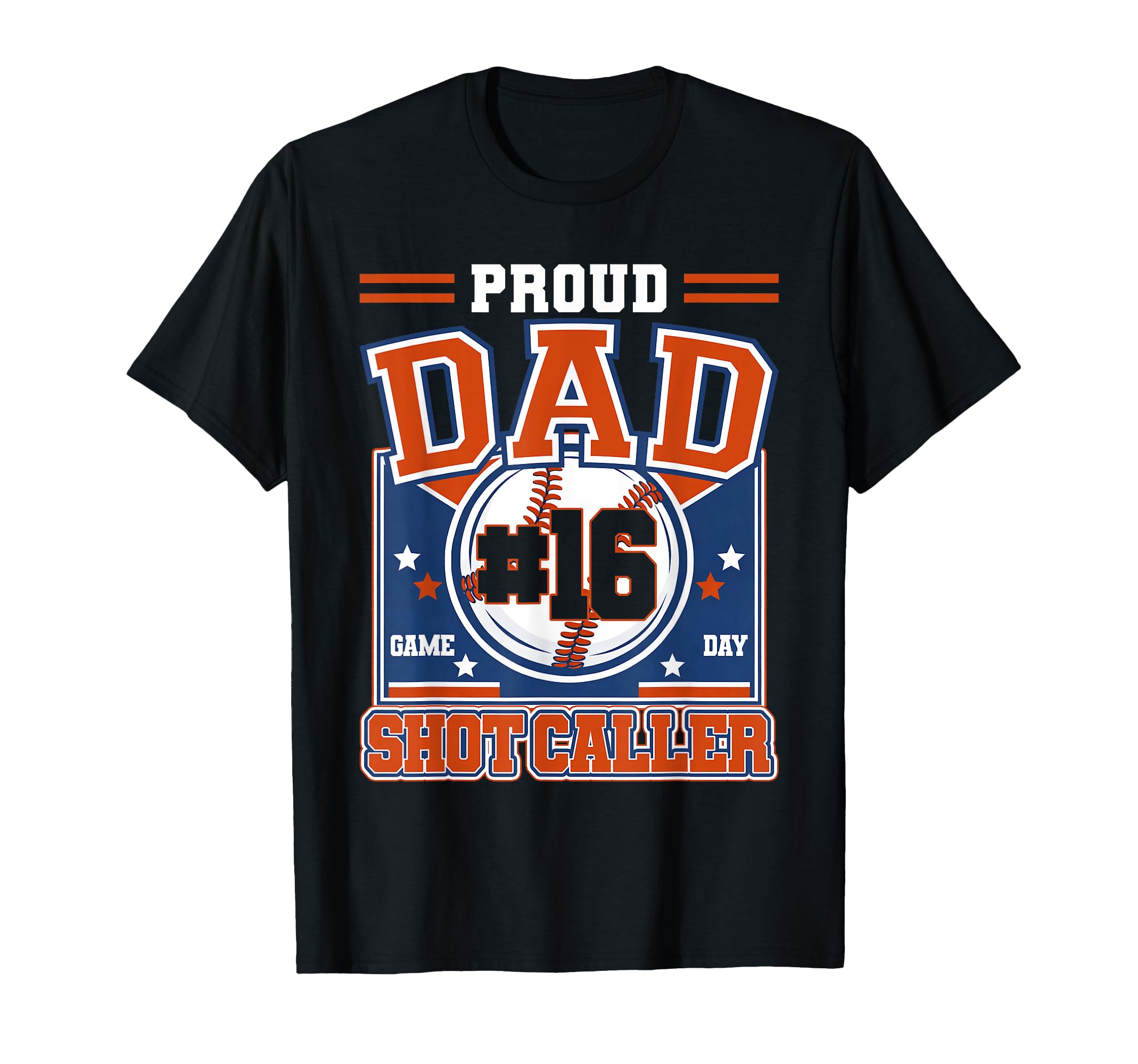 Proud Dad Baseball Player Number 16 T-Shirt - Custom Art Print Men Women - T-Shirt, Sweatshirt, Hoodie