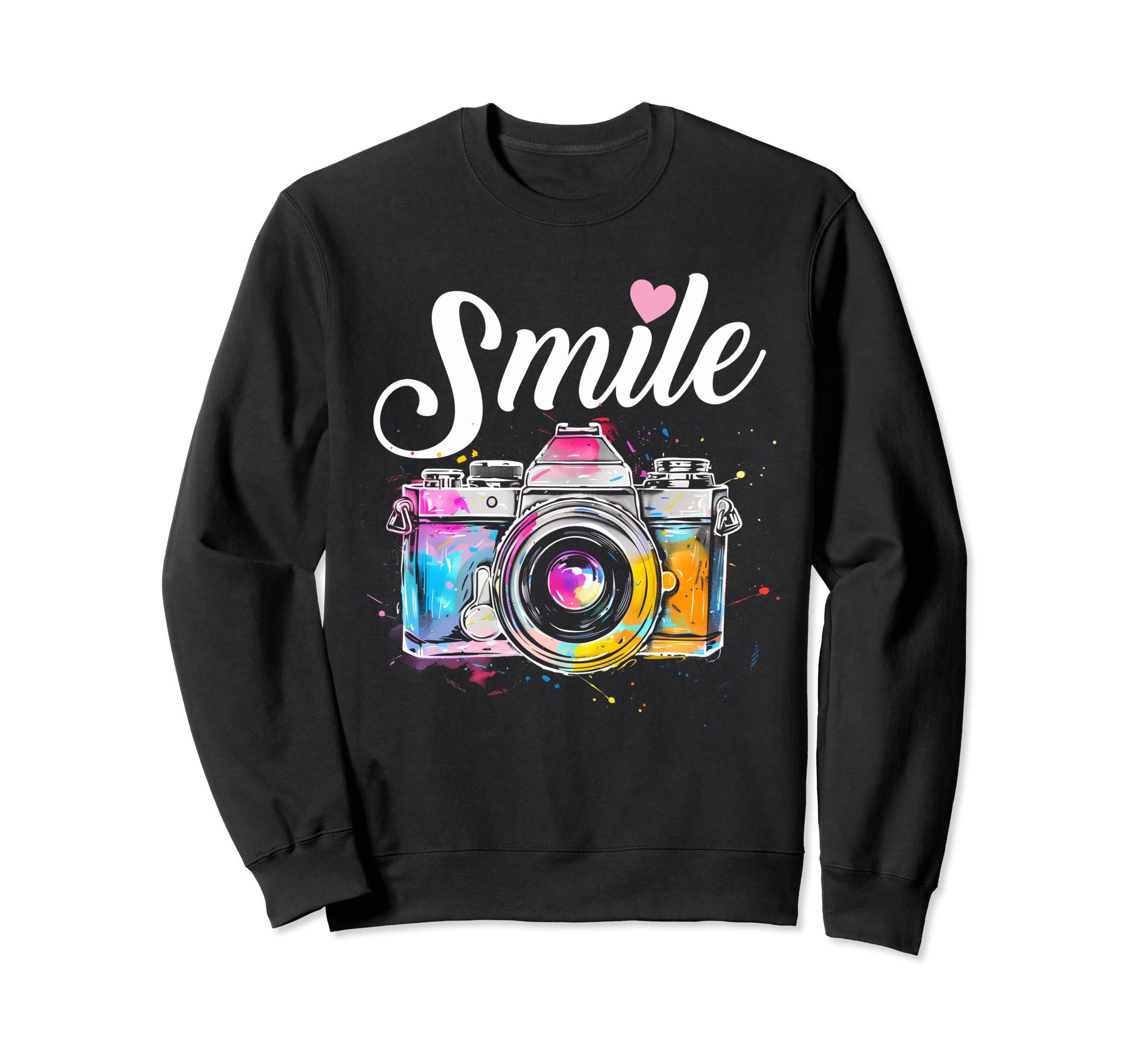 Photographer Smile Camera Sweatshirt - Casual Everyday Wear for Adults - T-Shirt, Sweatshirt, Hoodie