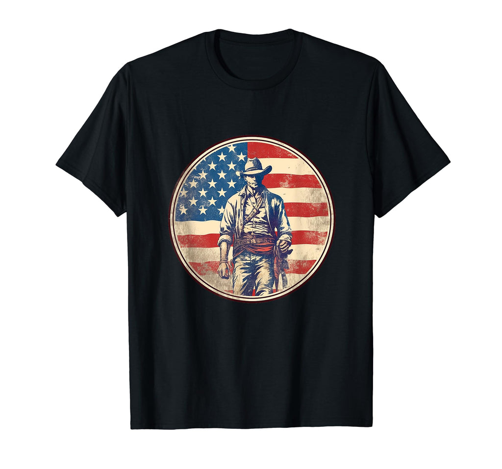 All American Rodeo Rider Patriot Usa T-Shirt - Graphic Print for Adults - T-Shirt, Sweatshirt, Hoodie