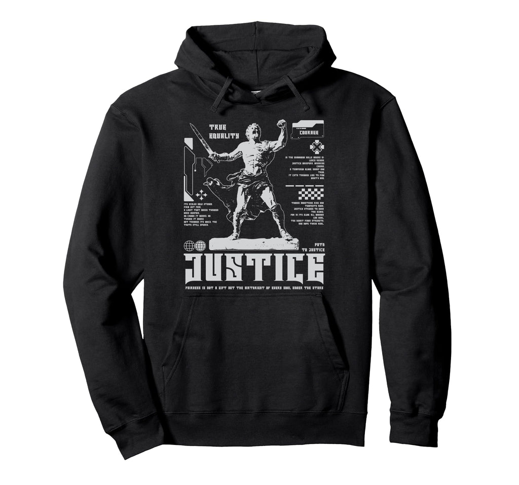 Y2K Justice Bold Urban Graffiti Hoodie - Fun Novelty Design Unisex - T-Shirt, Sweatshirt, Hoodie