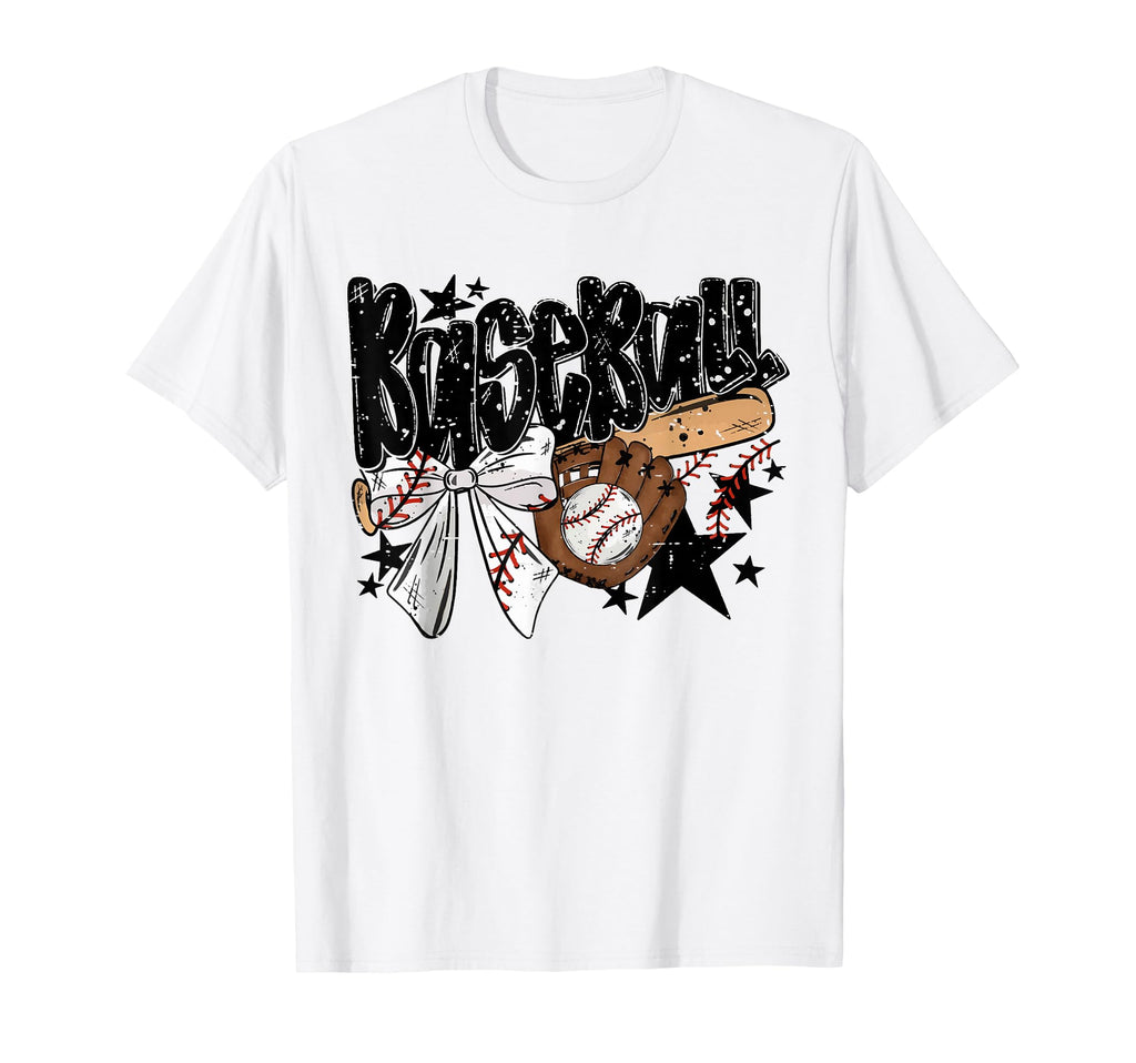 Coquette Baseball Bow Sports Mom Life T-Shirt - Aesthetic Graphic Unisex - T-Shirt, Sweatshirt, Hoodie