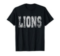 Lions Mascot Distressed School T-Shirt - Casual Everyday Wear for Adults - T-Shirt, Sweatshirt, Hoodie