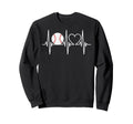 Baseball Player Heartbeat Coach Dad Sweatshirt - Trendy Graphic for Adults - T-Shirt, Sweatshirt, Hoodie