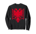 Albania Red Eagle Flag Distressed Sweatshirt - Custom Art Print for Adults - T-Shirt, Sweatshirt, Hoodie