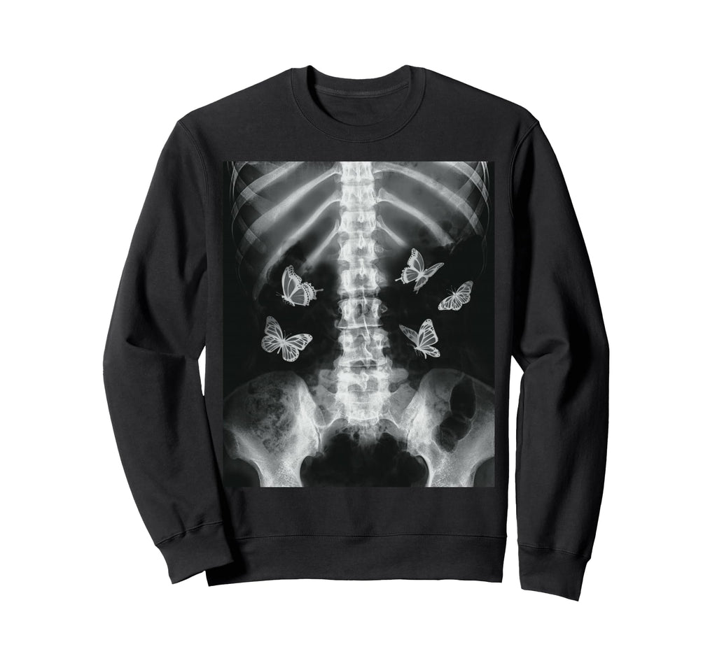 Egirl Skeleton Xray Butterfly Sweatshirt - Custom Art Print Unisex - T-Shirt, Sweatshirt, Hoodie