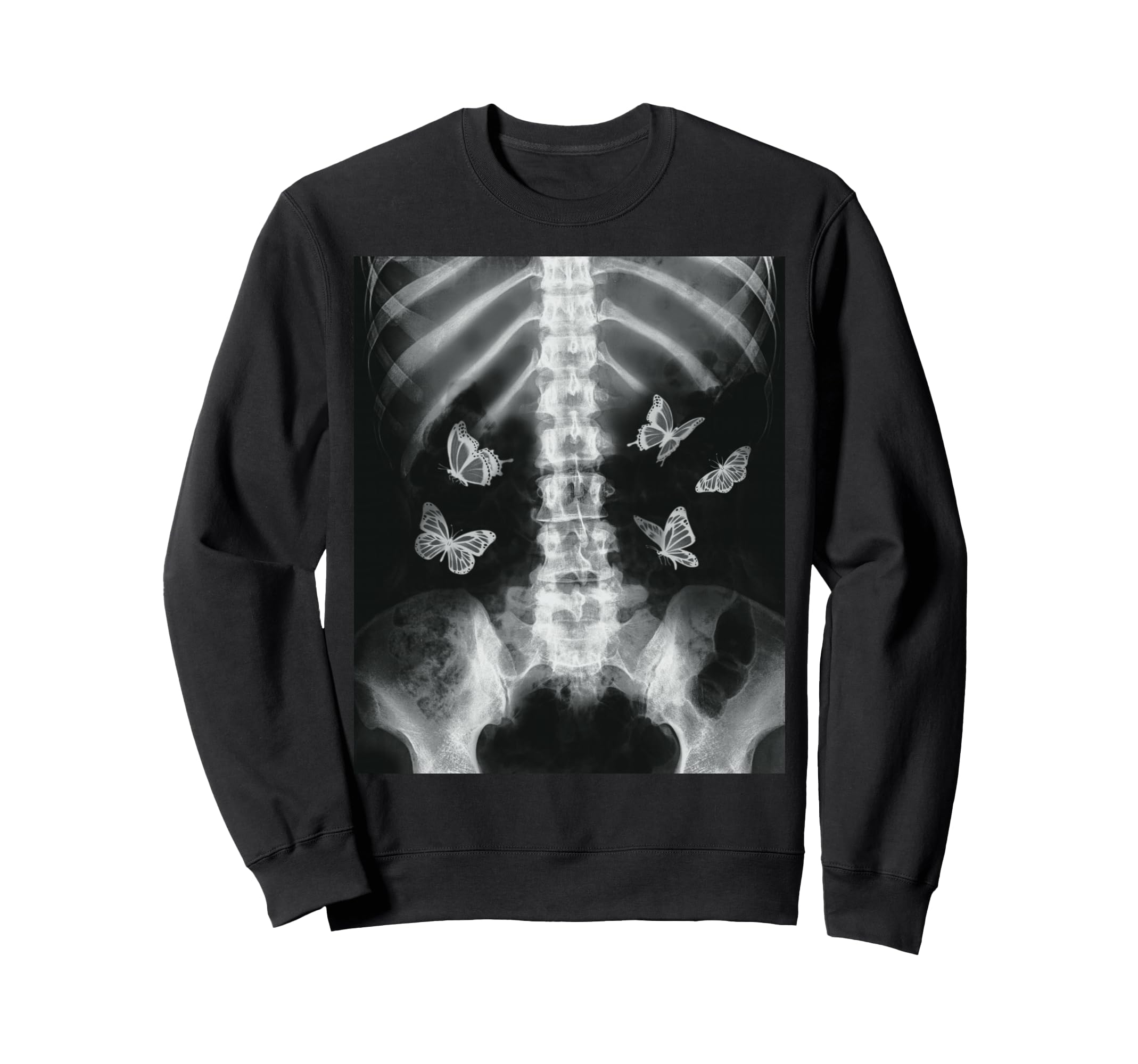 Egirl Skeleton Xray Butterfly Sweatshirt - Custom Art Print Unisex - T-Shirt, Sweatshirt, Hoodie