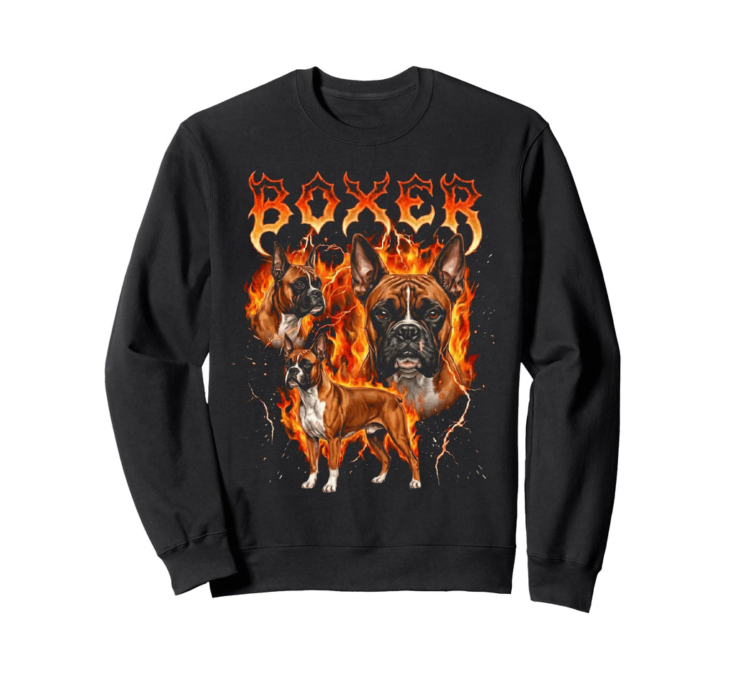 Boxer 80S 90S Heavy Metal Flames Sweatshirt - Streetwear Style Men Women - T-Shirt, Sweatshirt, Hoodie