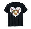 Baseball Heart Mom Mama Mothers Day T-Shirt - Minimalist Print Men Women - T-Shirt, Sweatshirt, Hoodie