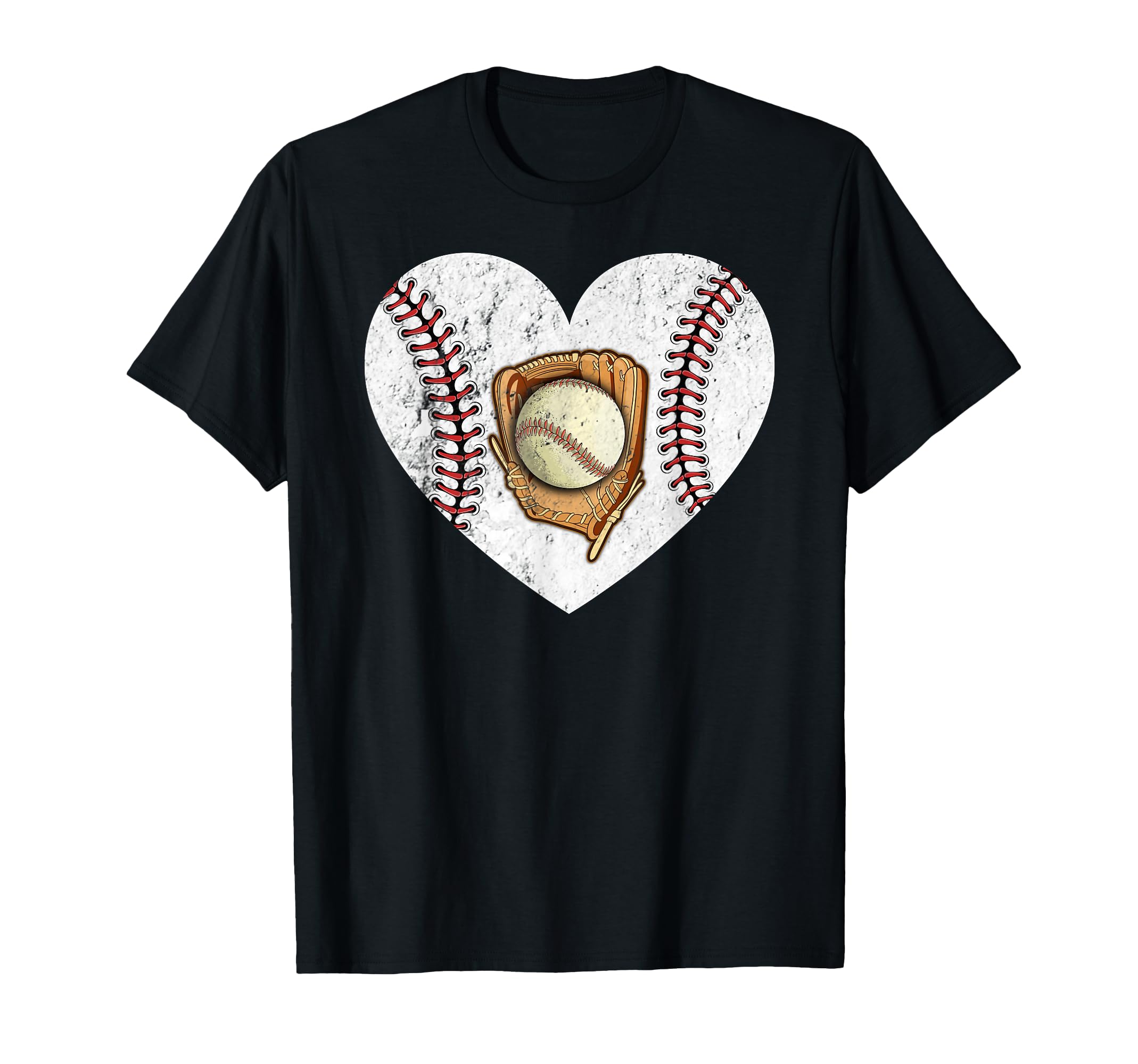Baseball Heart Mom Mama Mothers Day T-Shirt - Minimalist Print Men Women - T-Shirt, Sweatshirt, Hoodie