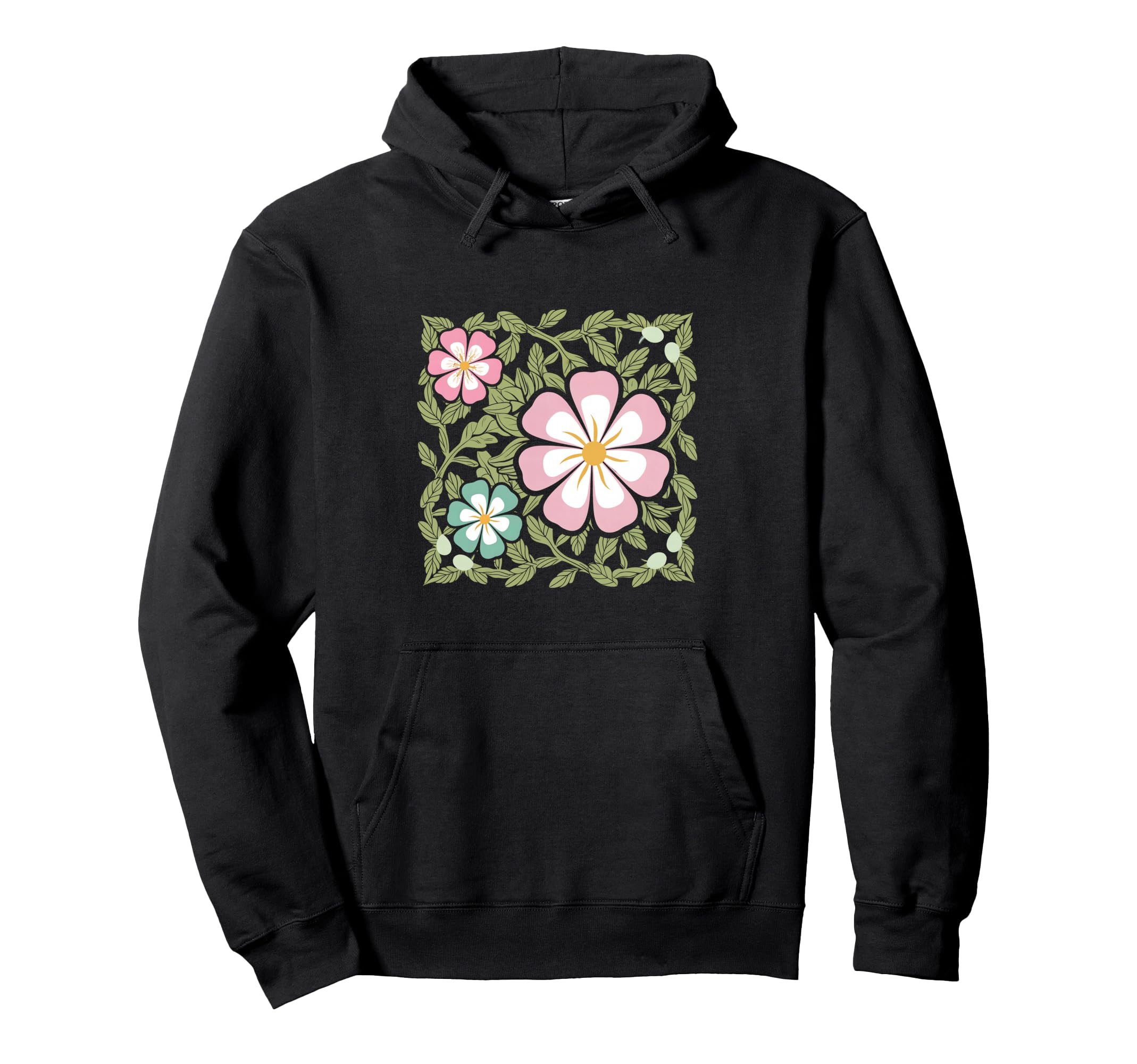 Groovy Boho Flower Floral Hoodie - Aesthetic Graphic Unisex - T-Shirt, Sweatshirt, Hoodie