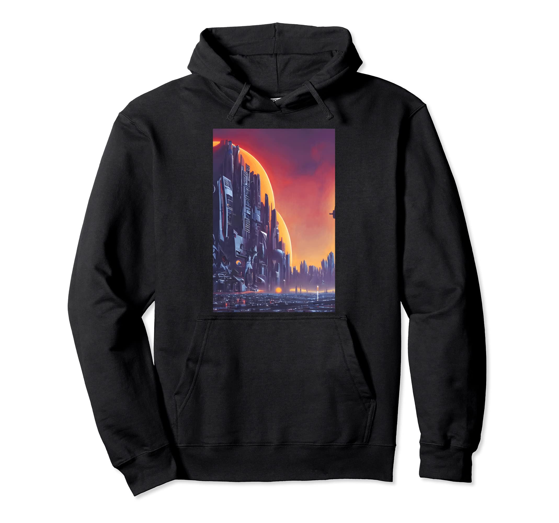 1980S Science Fiction Futuristic City Neo Hoodie - Streetwear Style Unisex - T-Shirt, Sweatshirt, Hoodie