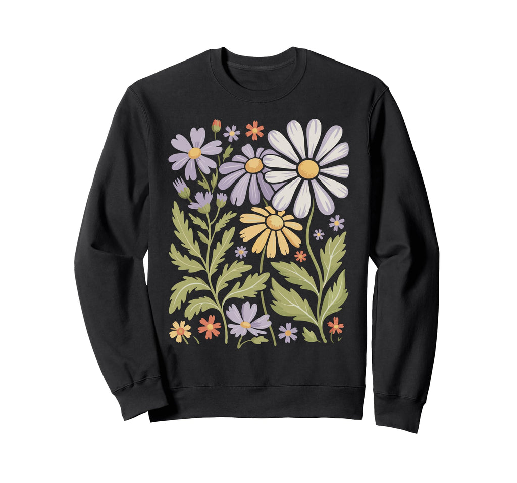 Wildflowers Flowers Pattern Summer Sweatshirt - Graphic Print for Adults - T-Shirt, Sweatshirt, Hoodie