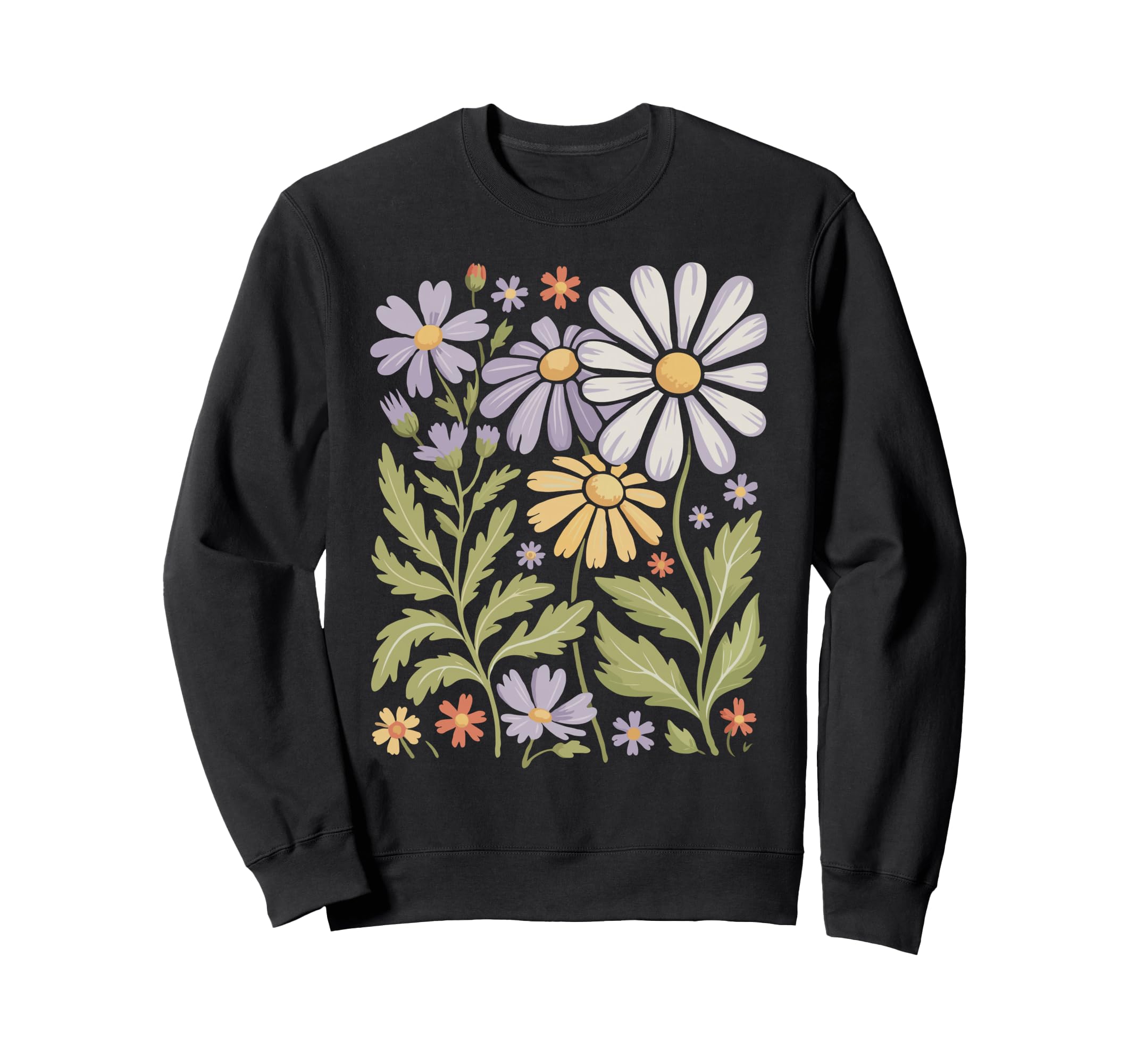 Wildflowers Flowers Pattern Summer Sweatshirt - Graphic Print for Adults - T-Shirt, Sweatshirt, Hoodie