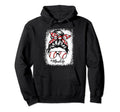 Mom Life Baseball Bleached Messy Hair Bun Hoodie - Unique Graphic Unisex - T-Shirt, Sweatshirt, Hoodie