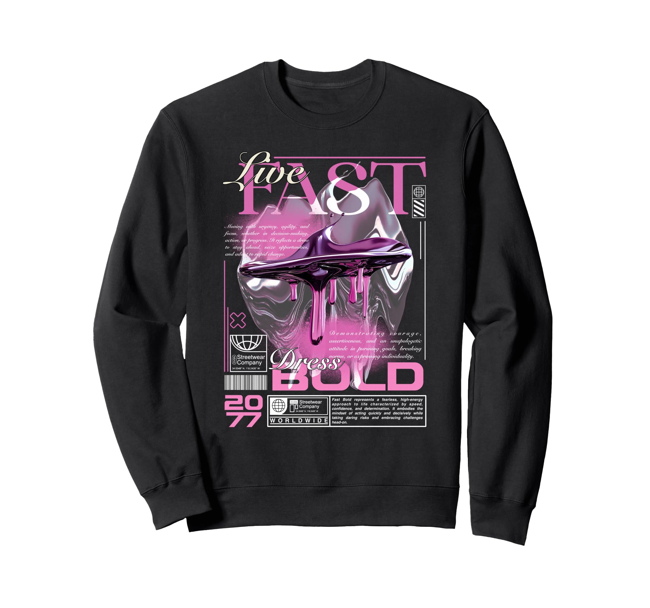 Y2K Dress Bold Bold Urban Graffiti Sweatshirt - Aesthetic Graphic Unisex - T-Shirt, Sweatshirt, Hoodie