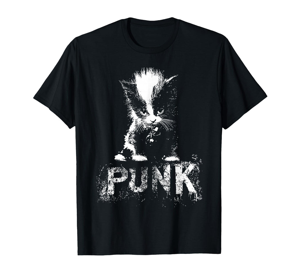 Punk Kitten Cat Mohawk Grunge Gothic T-Shirt - Trendy Graphic Unisex - T-Shirt, Sweatshirt, Hoodie