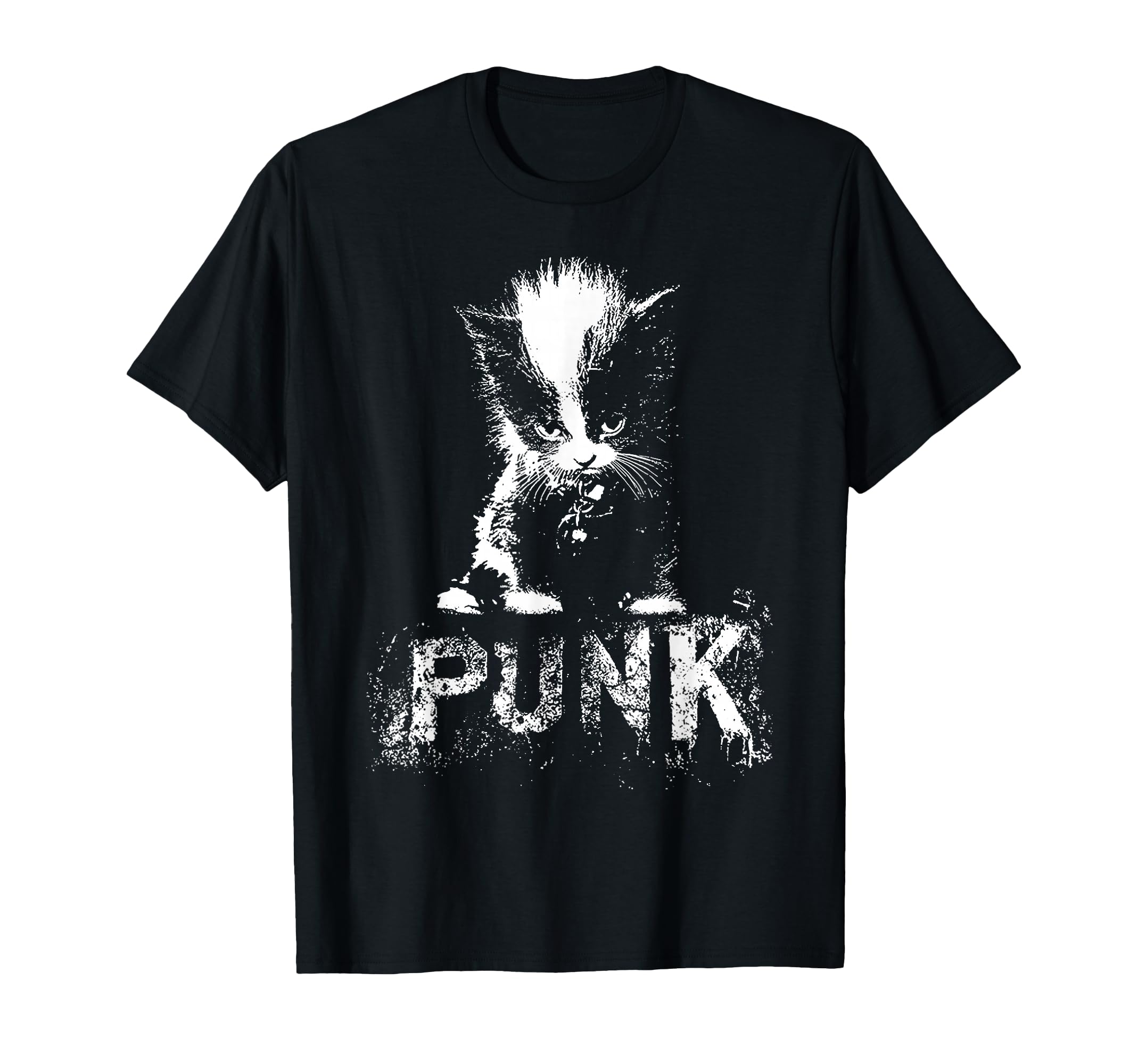 Punk Kitten Cat Mohawk Grunge Gothic T-Shirt - Trendy Graphic Unisex - T-Shirt, Sweatshirt, Hoodie
