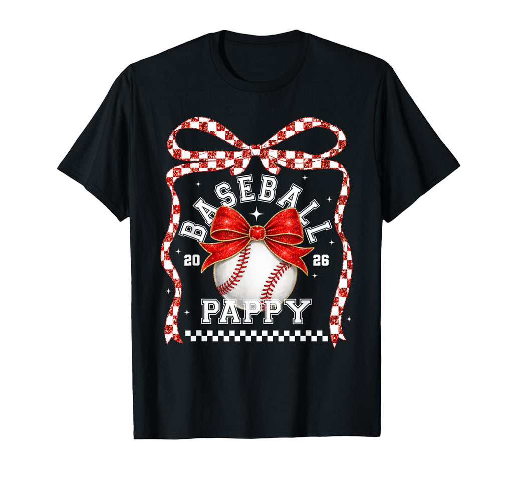 Baseball Pappy Coquette Bow Game Day T-Shirt - Minimalist Print Unisex - T-Shirt, Sweatshirt, Hoodie