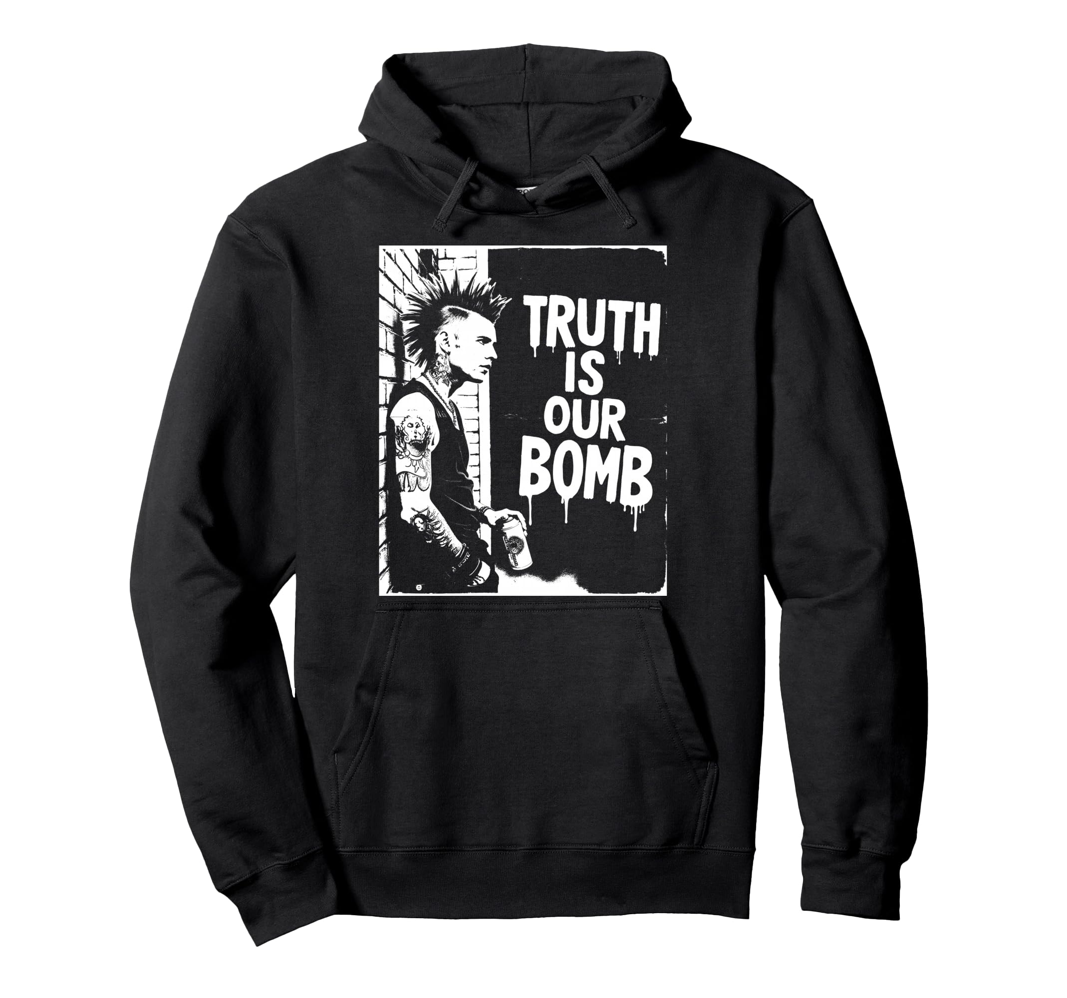 Punk Rock 90S Grunge Distressed Hoodie - Casual Everyday Wear for Adults - T-Shirt, Sweatshirt, Hoodie